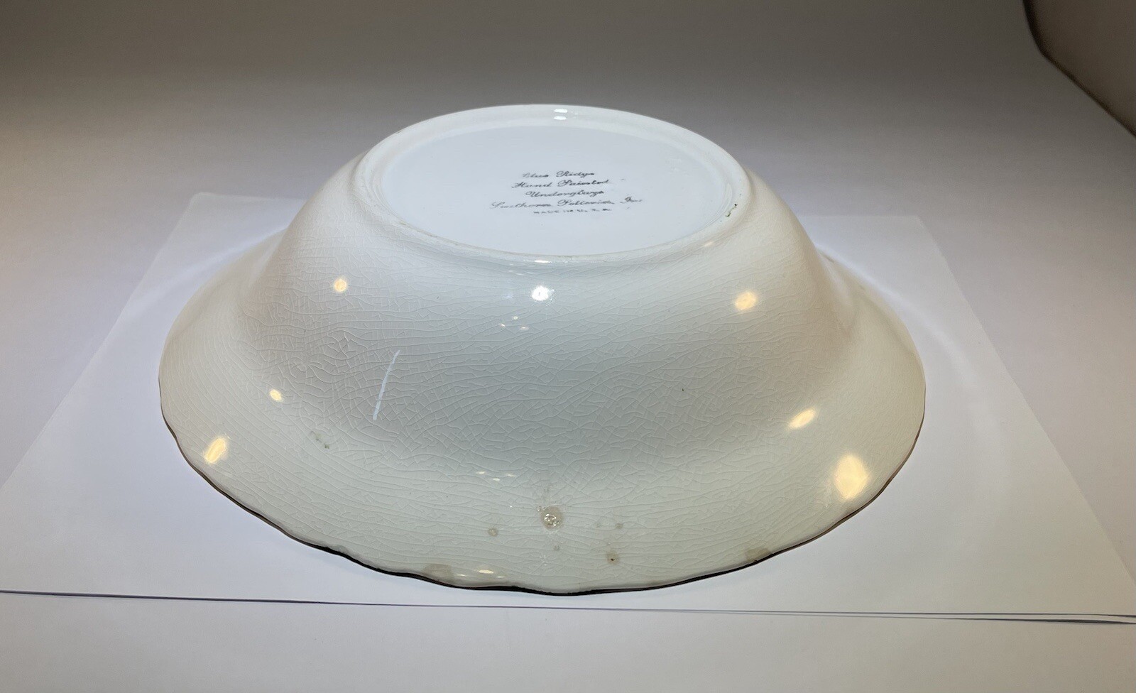 Blue Ridge Southern Pottery Poppy Flowers Vintage Serving Bowl Hand Painted 9″