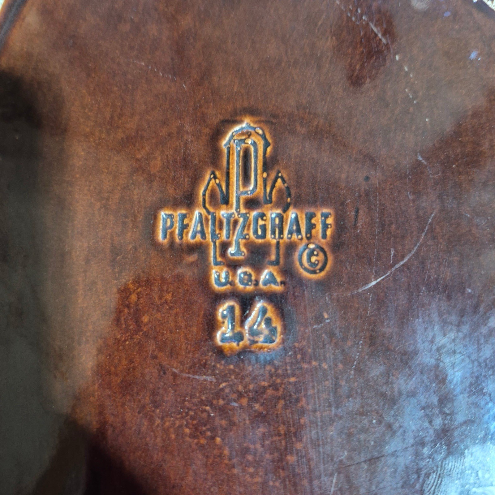 Vintage Pfaltzgraff Brown Drip Glaze Divided Vegetable Stoneware Dish Retro USA