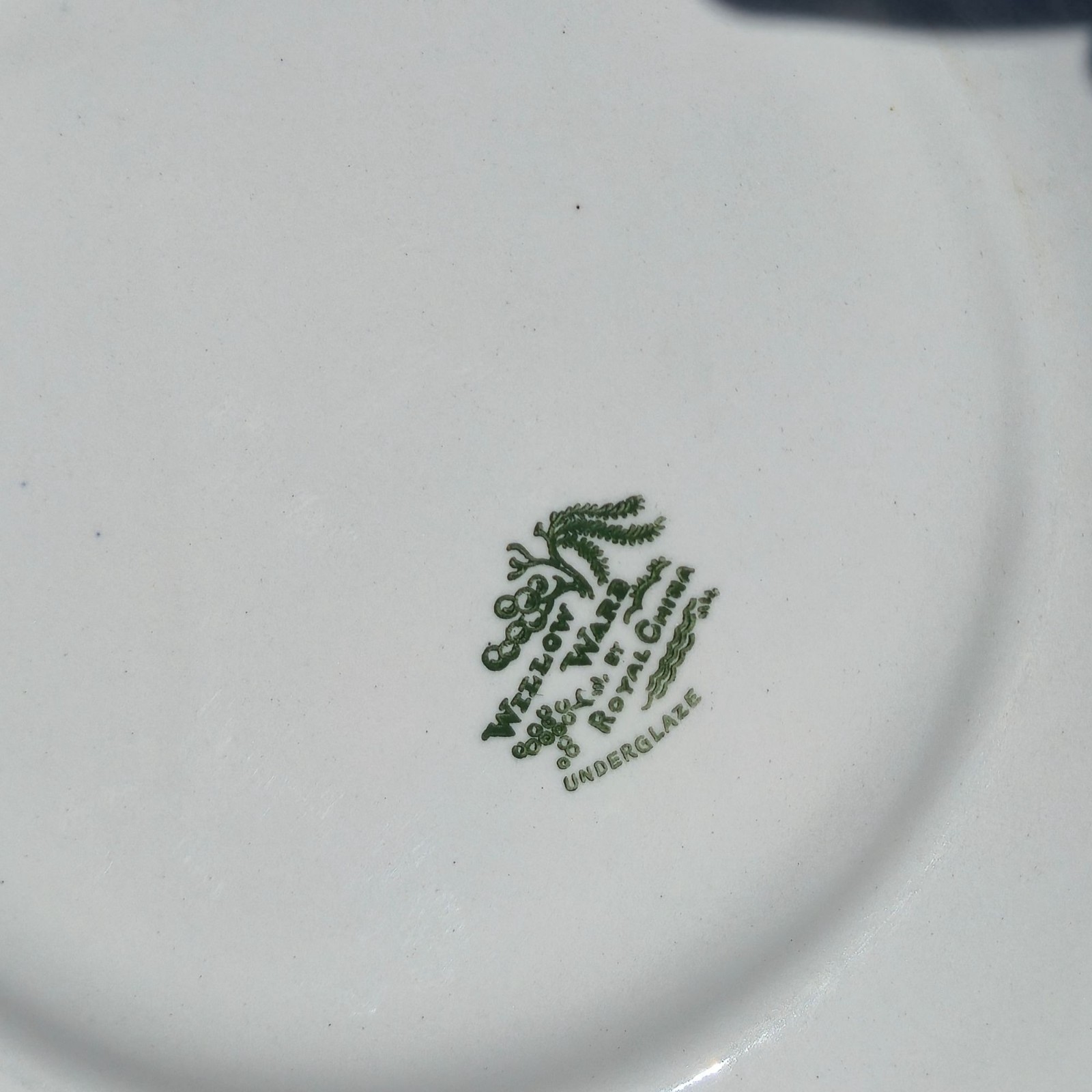 Vintage Blue Willow ware Handled Cake Plate Royal China Serving Tray Platter