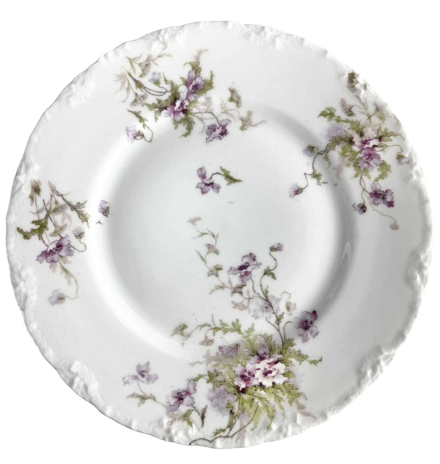Antique Theodore Haviland Limoges Wall Plates Schleiger Wild Roses READ Set Of 2
