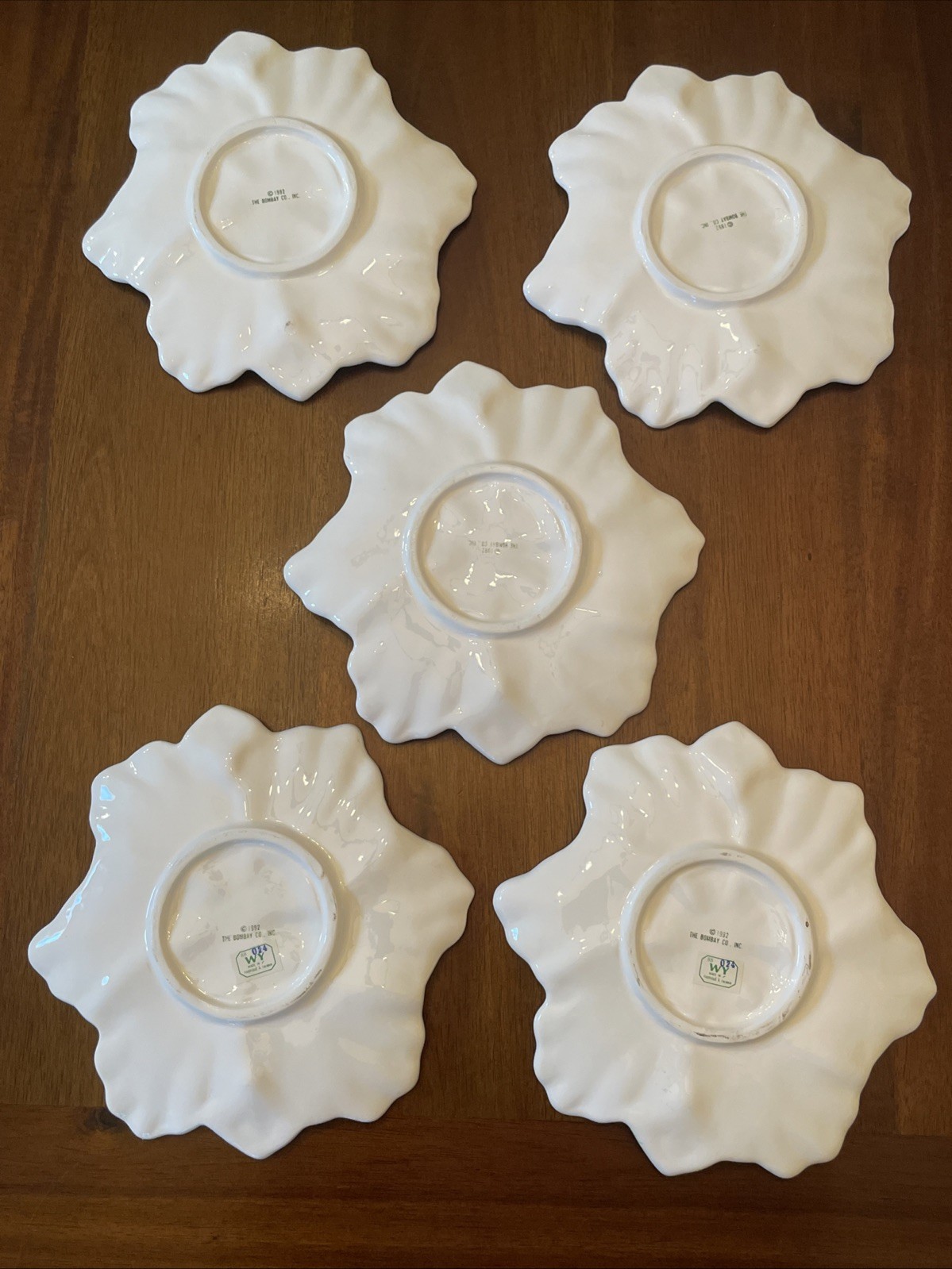 Vintage 1992 Bambay Flower Salat Dessert Plate Set Of 5