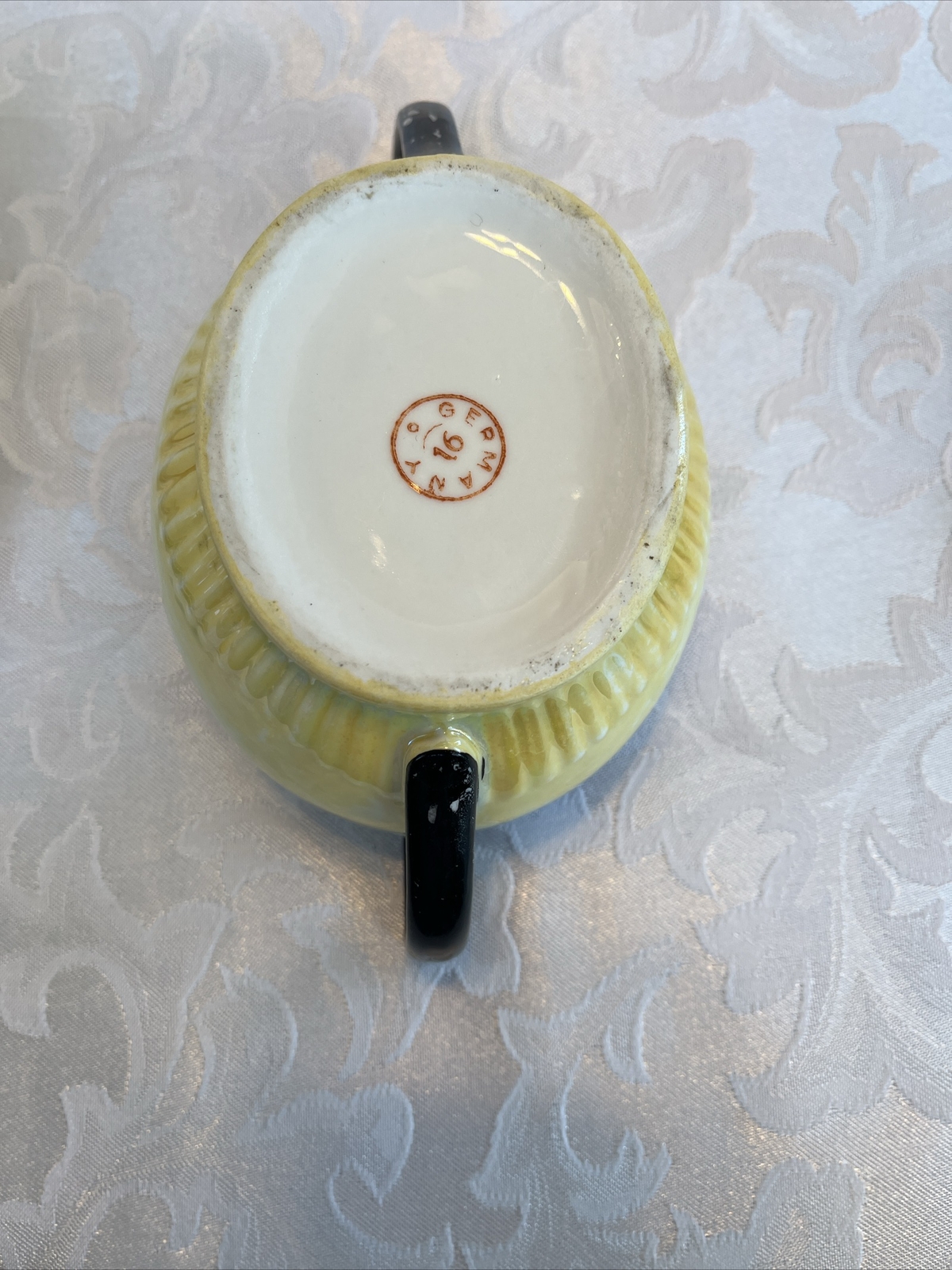 Vintage Schumann Sugar Bowl with Lid And Creamer Marked 16 Germany See Picture