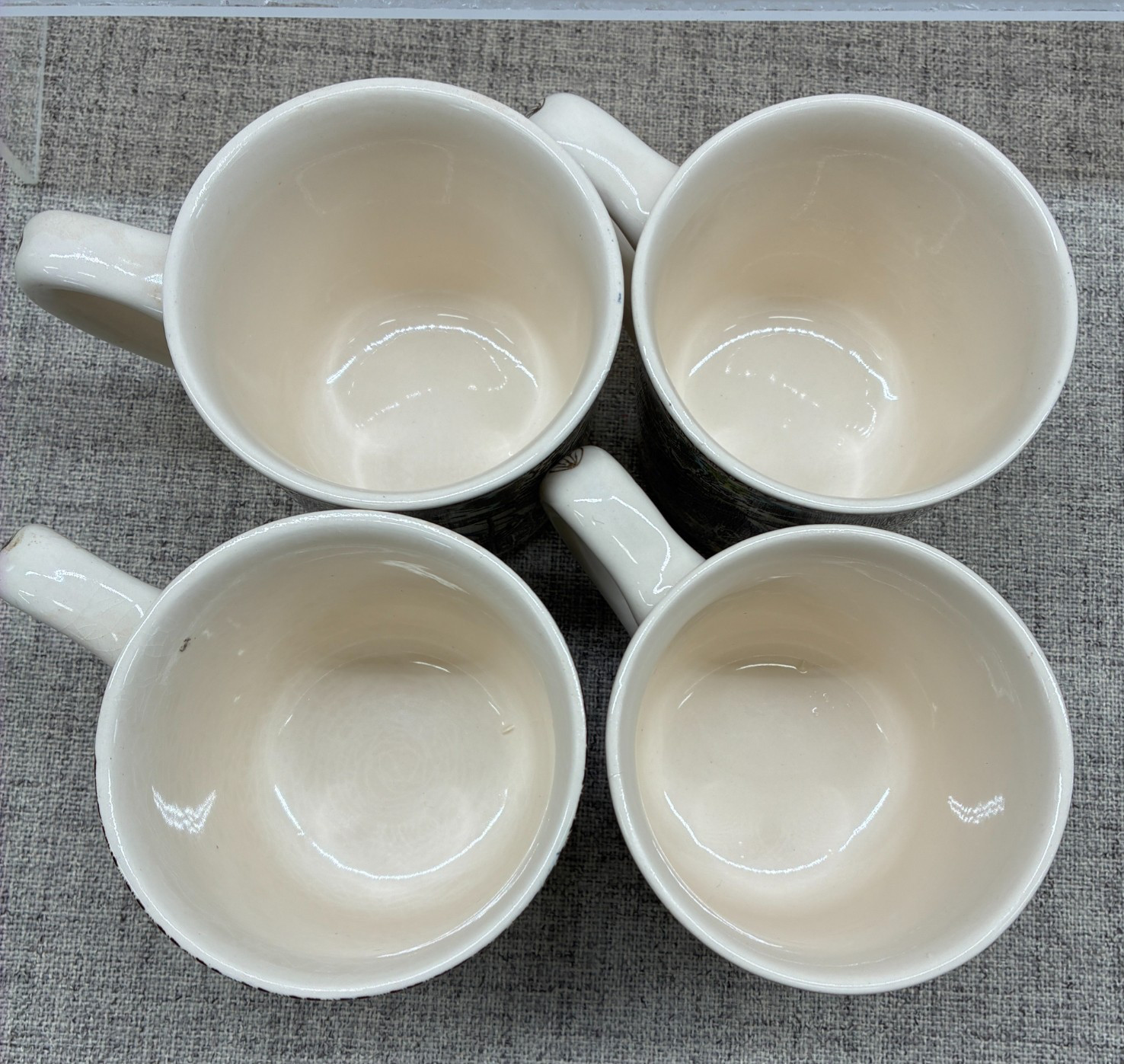 Johnson Bros The Friendly Village Covered Bridge Coffee MUGS England Set of Four