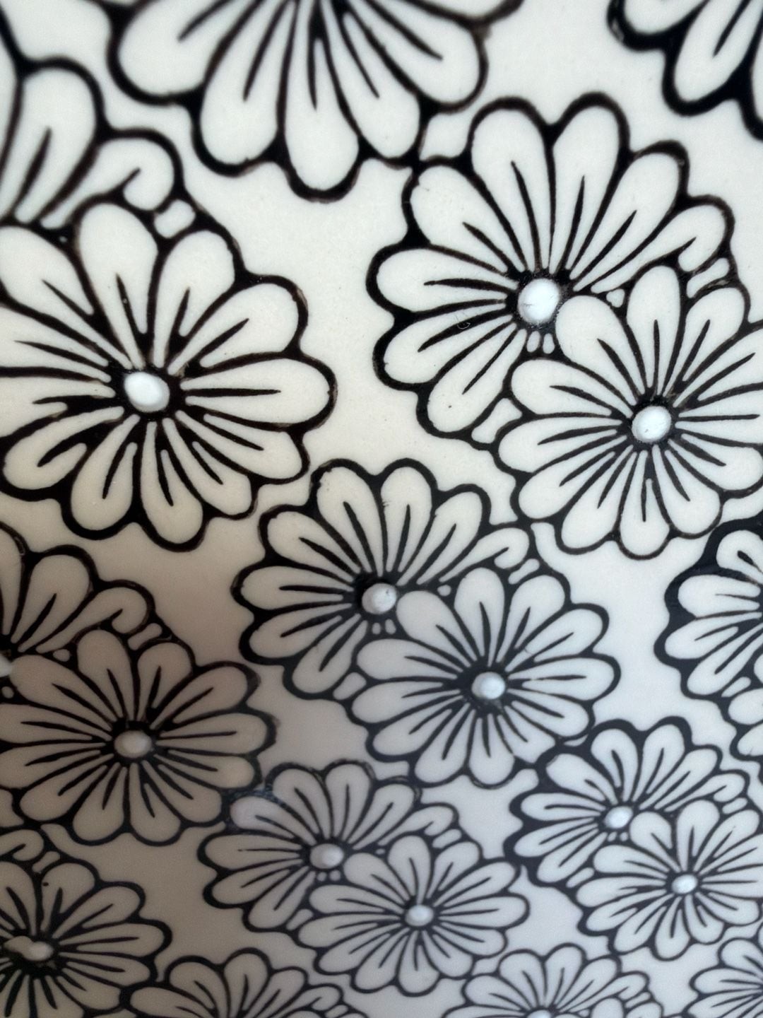 Yokohama Studio Hand Painted Daisy Floral Pattern Plates with Red Rim – Set of 3