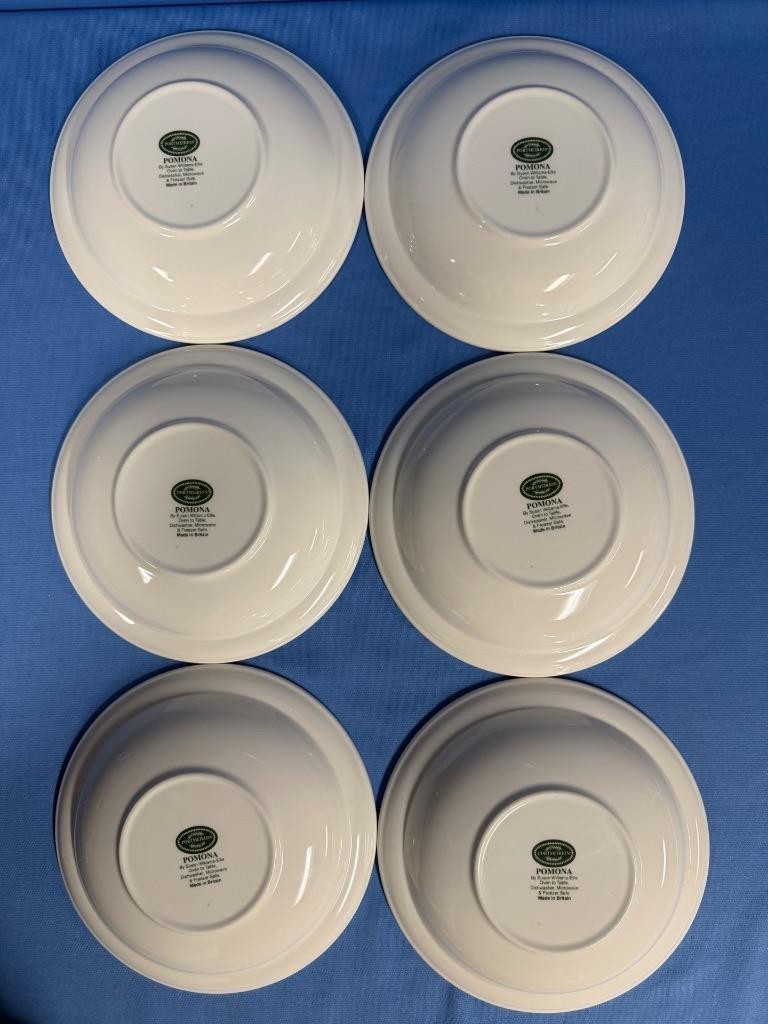 Lot of 6 Portmeirion Pomona Goddess of Fruit Rim Soup Cereal Bowls All Different