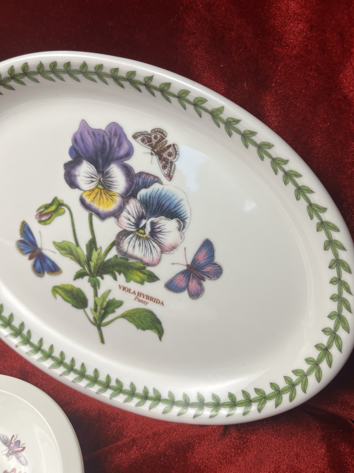 Portmeirion Botanic Garden Lot (4) Pc Set 2 Oval Plates 2 Saucer Dip Plates