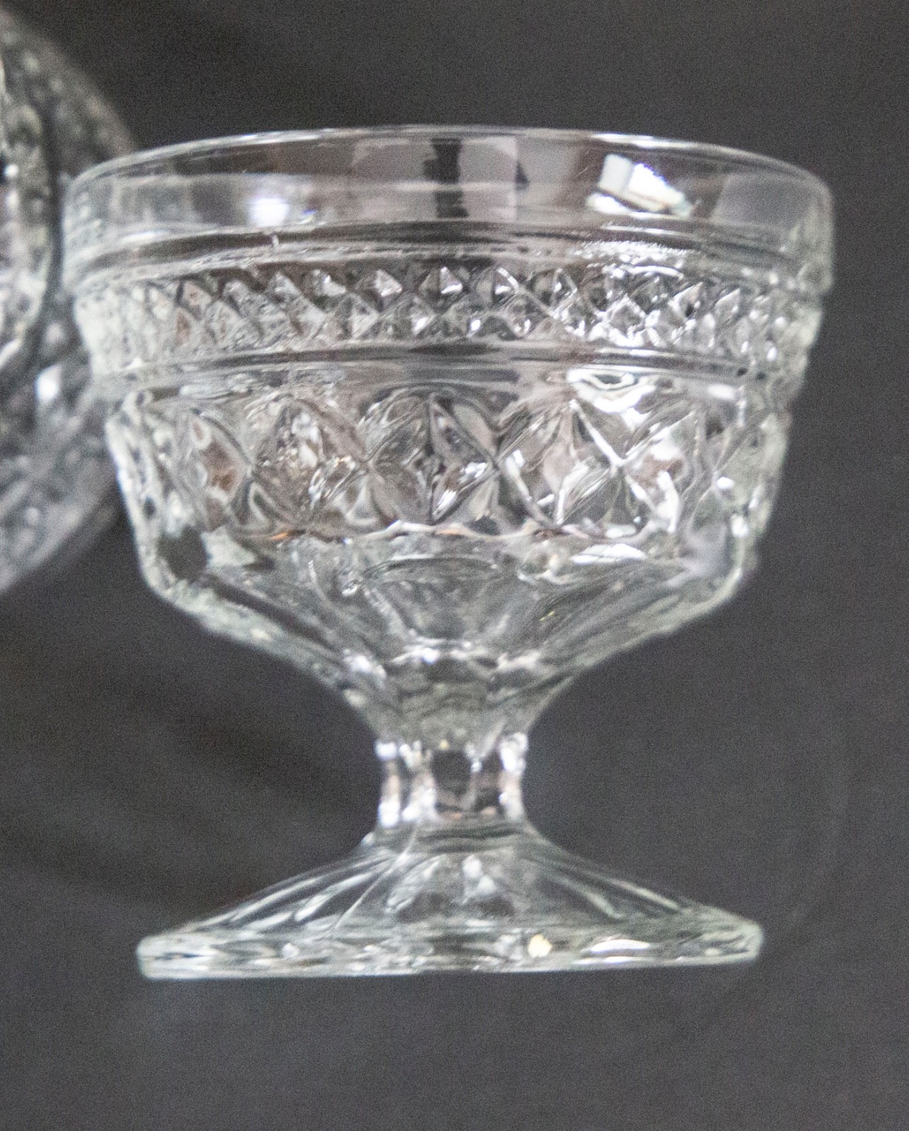 6 Wexford Anchor Hocking Footed Sherbet/Dessert Glasses-Clear-4″-EX