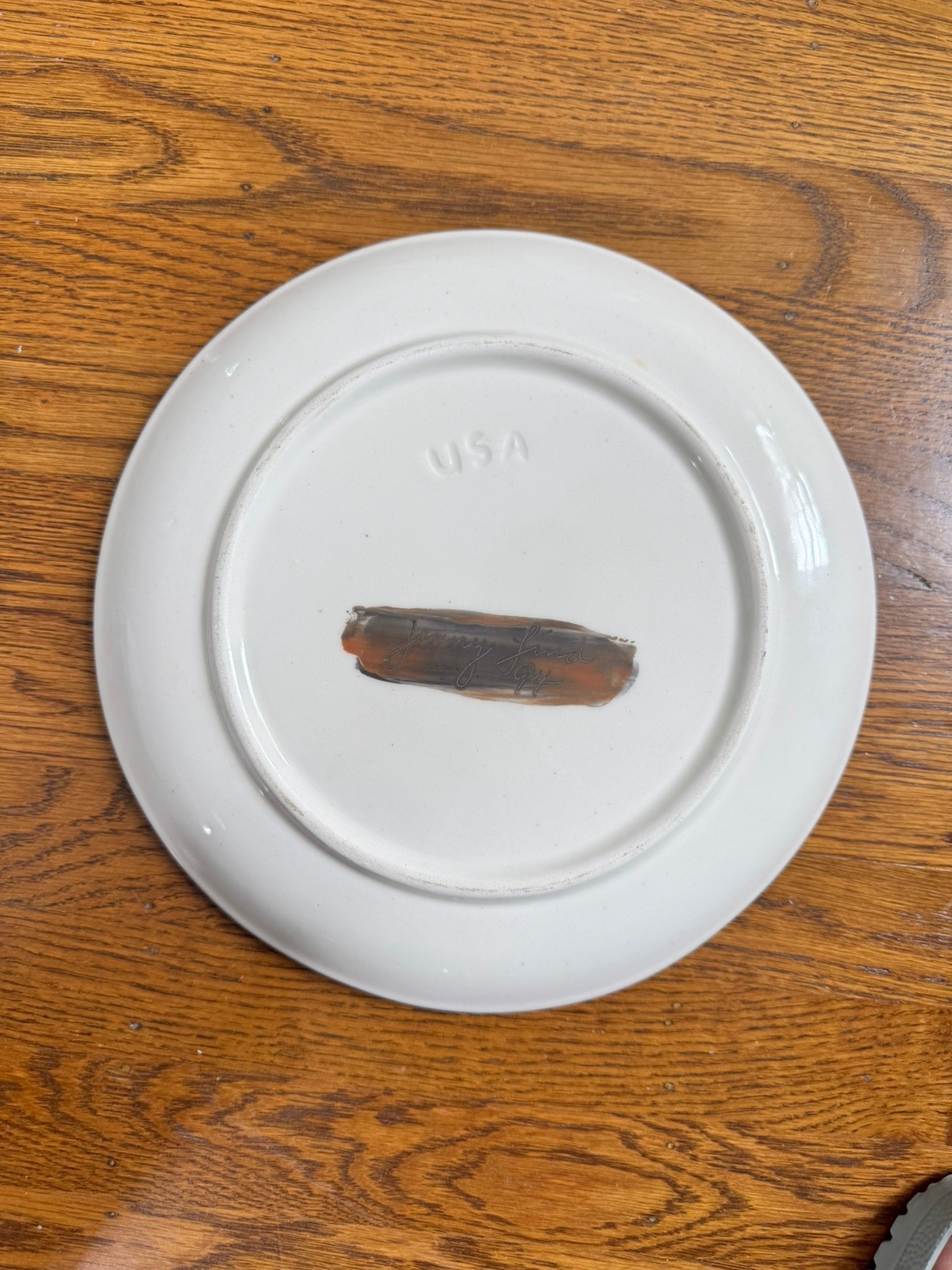 Rare Jenny Lind (Masterson) 1994 Studio Art Pottery Rabbit Plate Rainbow Gate