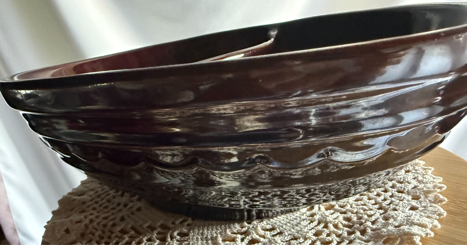 Vintage MARCREST Stoneware Daisy Dot Divided Serving Bowl Sectional Dish brown