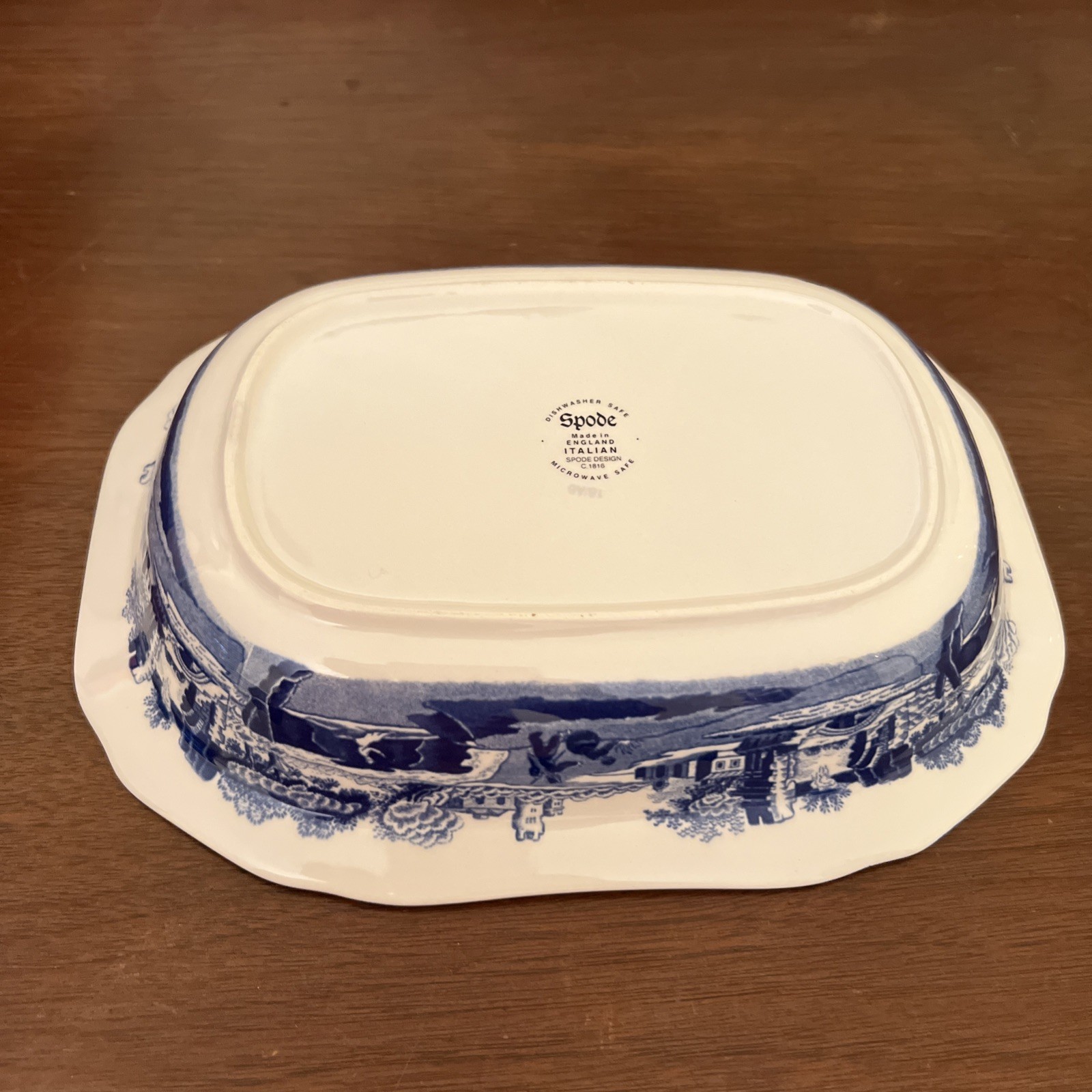 Spode Blue Italian Oval Serving Dish 9 x 6 1/2 inches