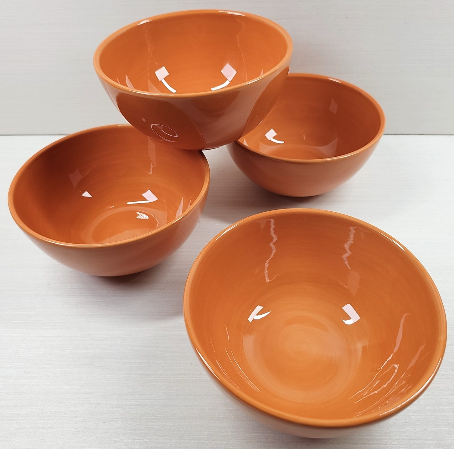 4 Tabletops Unlimited Avellino Pumpkin Soup Cereal Bowls Set Gallery Serving Lot