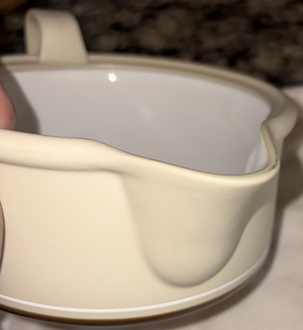 Vintage ARITA GENESIS BROWN Japan 1970 Stonewear Beige With Handle Spout Soup