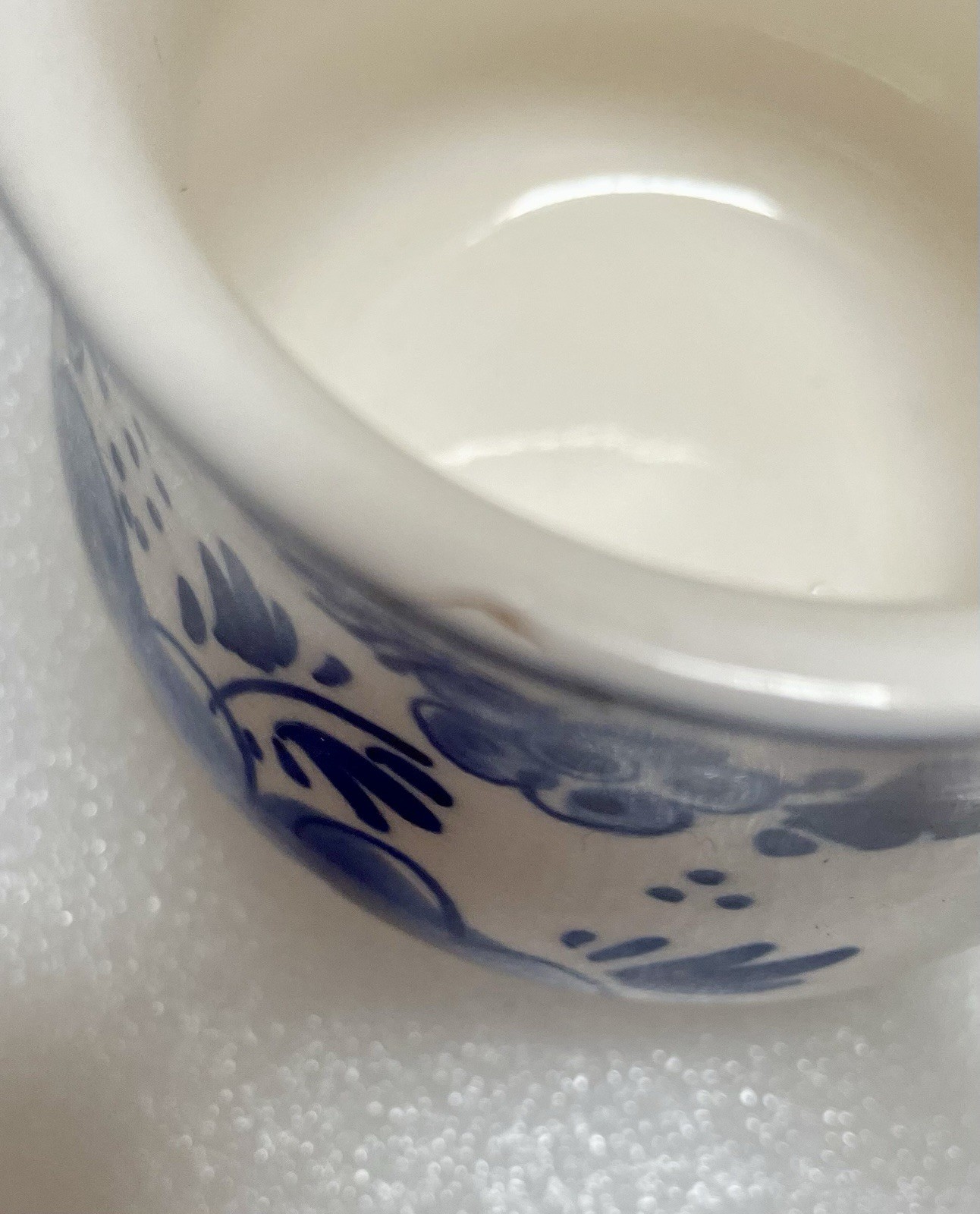 Delft Blue Mug Hand Painted Pottery Floral Cup Vase Flower Pot Home Decor
