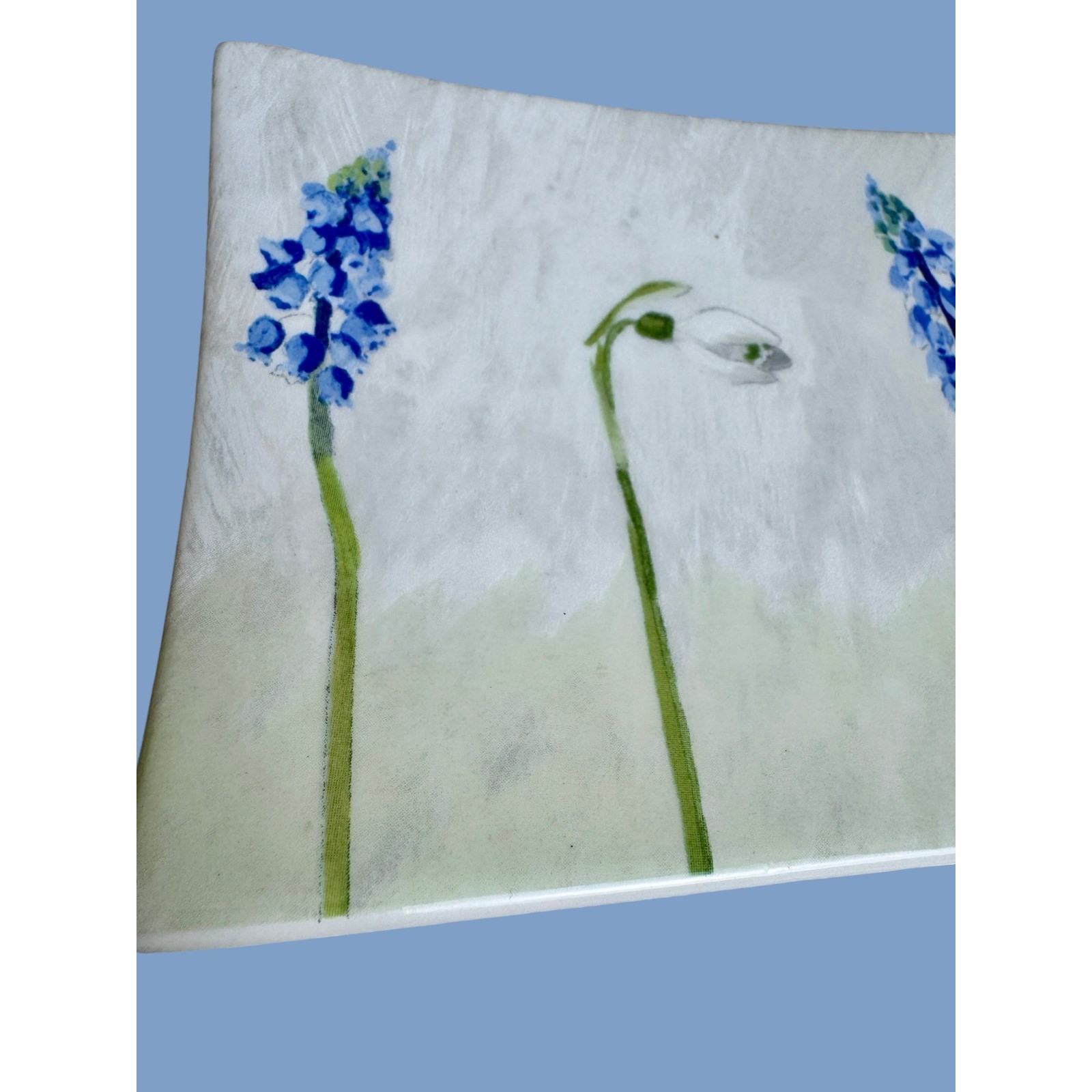 Alice Gien France Ceramic Trinket Tray Floral Botanical 7.5×4 Vintage