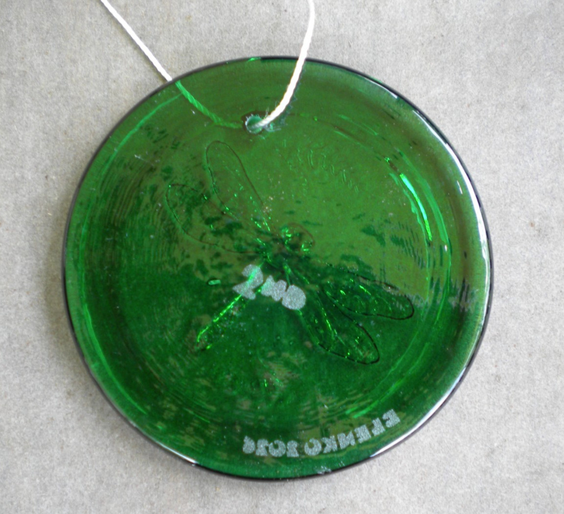 Blenko Glass Suncatcher – Dragonfly – Clover