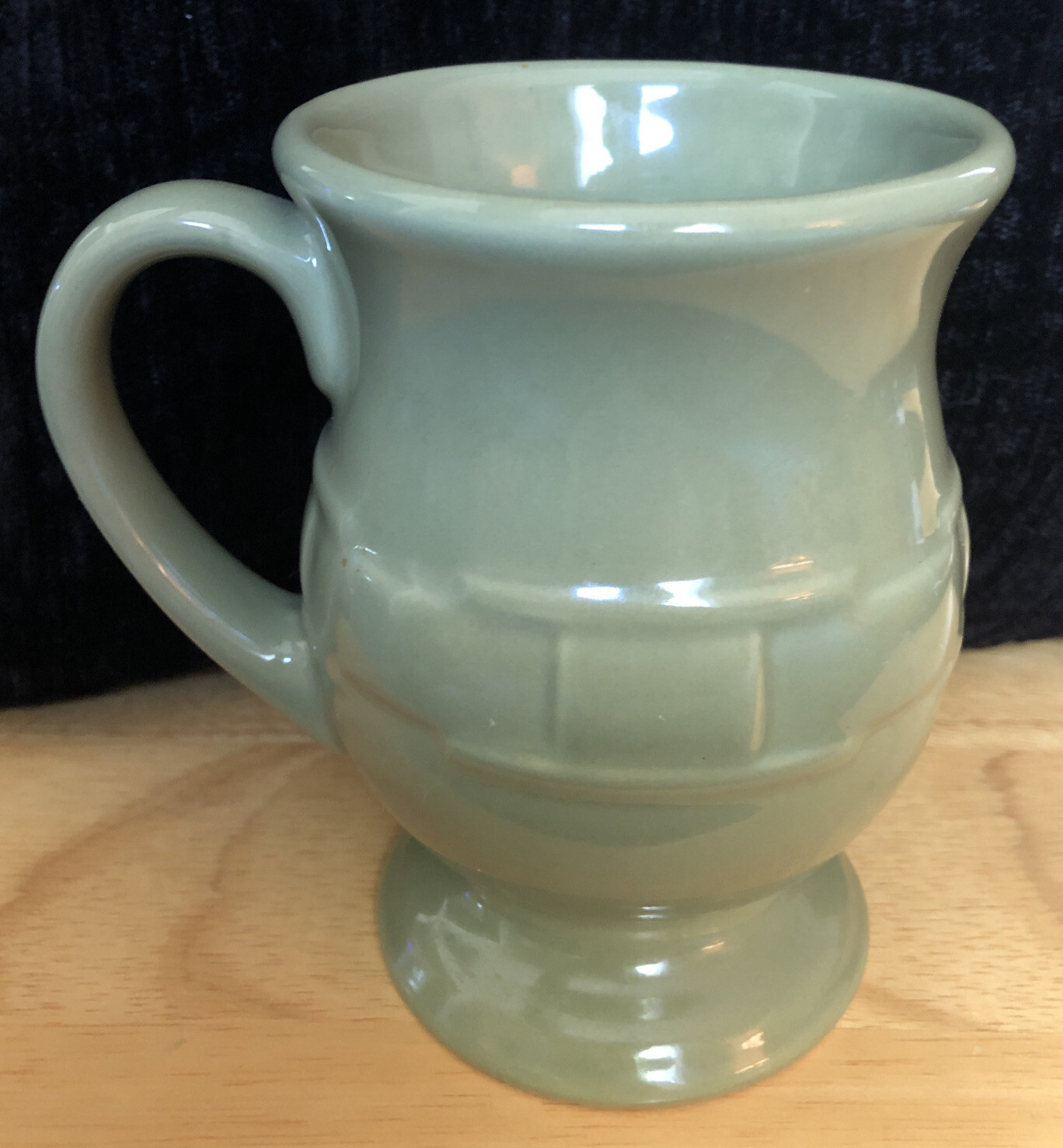 LONGABERGER Latte MUGS SAGE – 16 OZ 5 1/4” Tall Green Pottery Cup Vintage