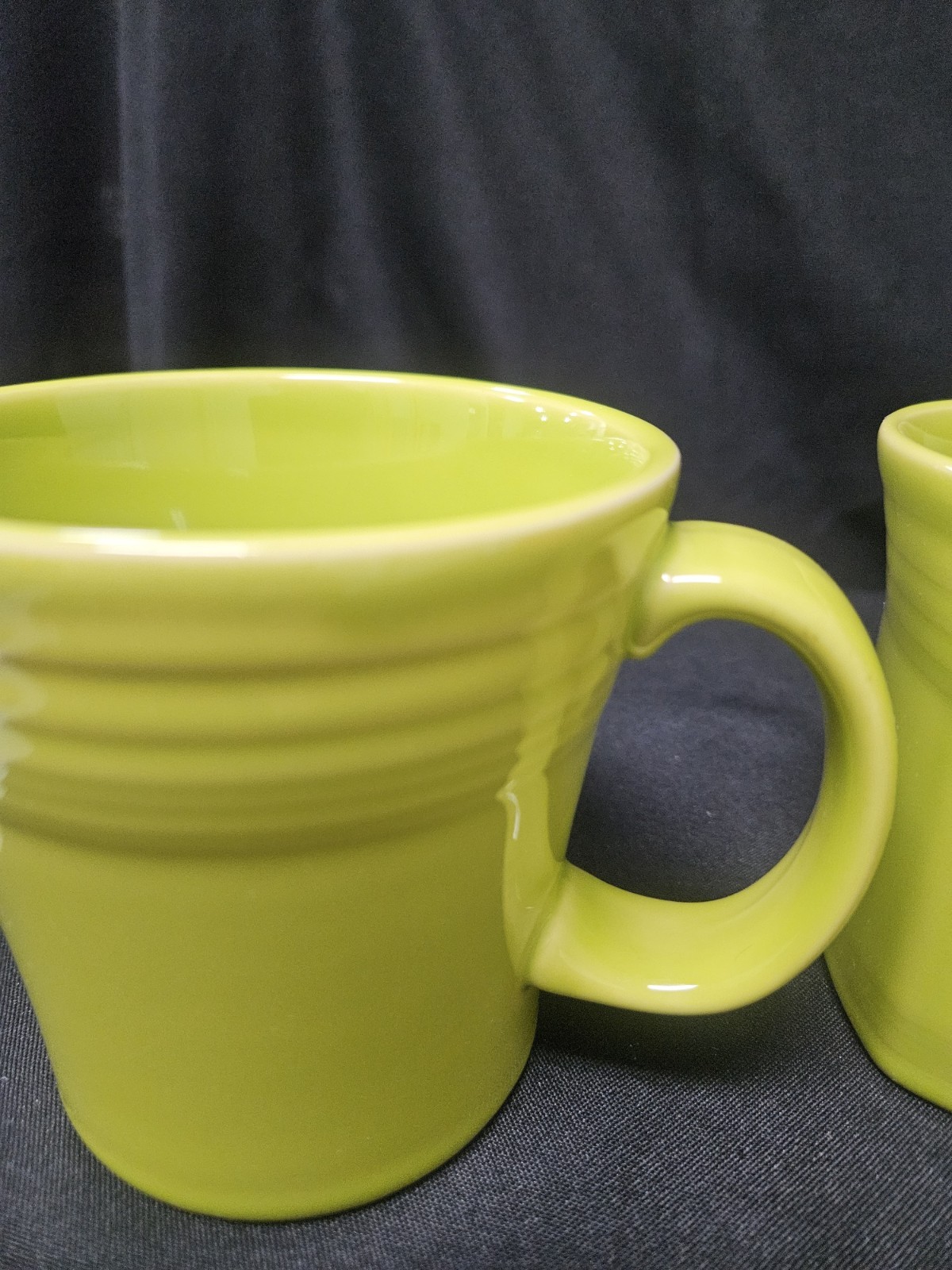 Retired Fiesta Lemongrass Mug Set -15oz Tapered Mug & 13oz Square Bottom Mug HLC
