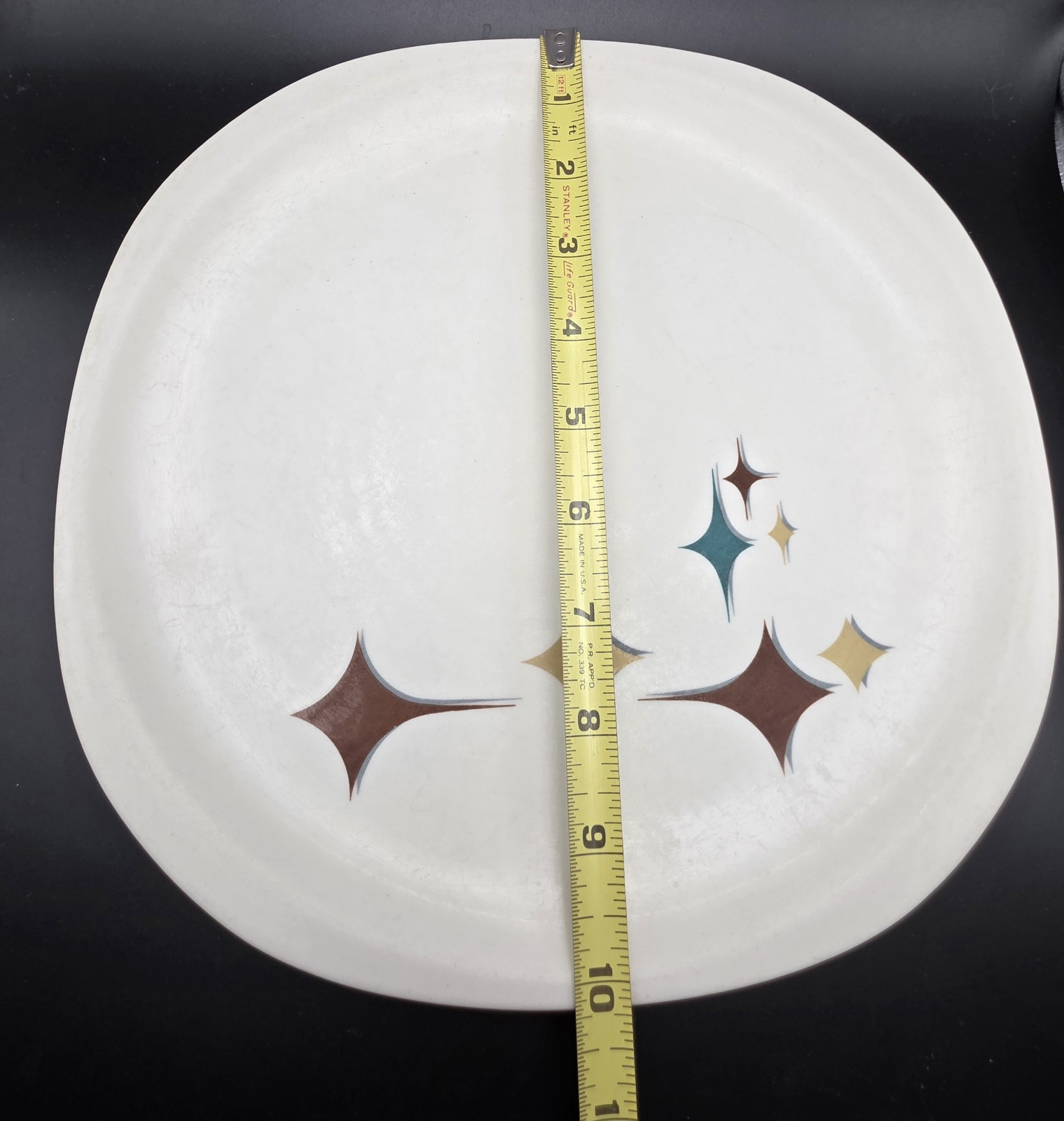 SYRACUSE JUBILEE TRENDS STARS 10 1/4″ DINNER PLATE Starburst Atomic Mid Century