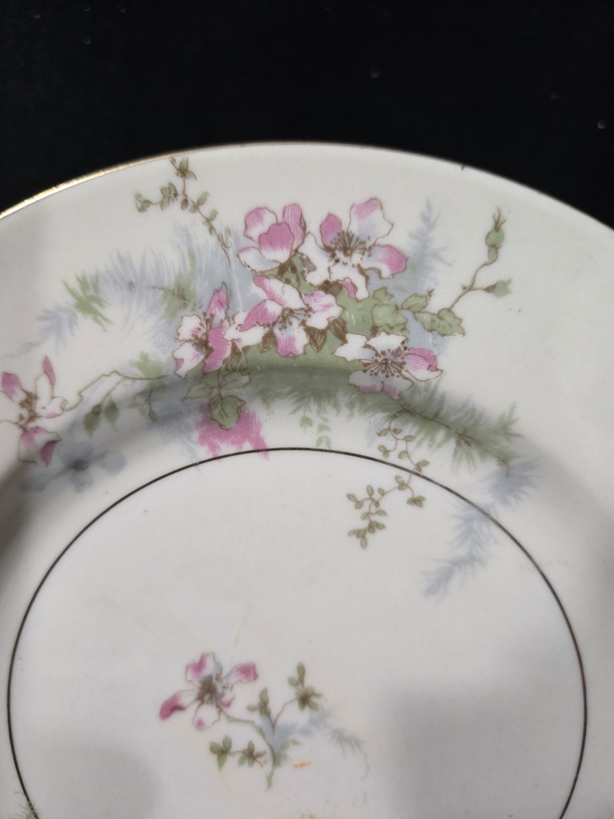 MINT Theodore Haviland New York Apple Blossom Salad Plates — Set of 4 Gold Trim