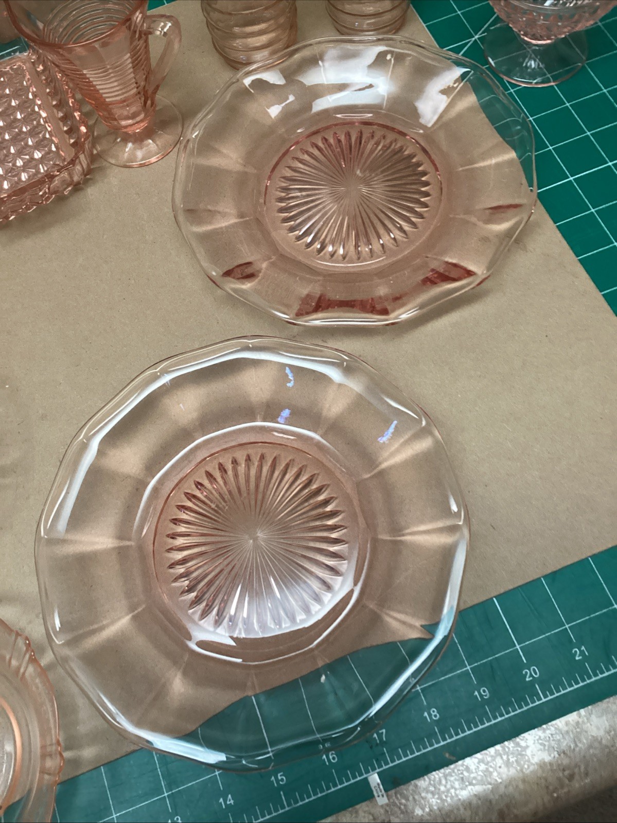 Large Vintage Lot 25 Pieces Mixed Pink Depression Glass