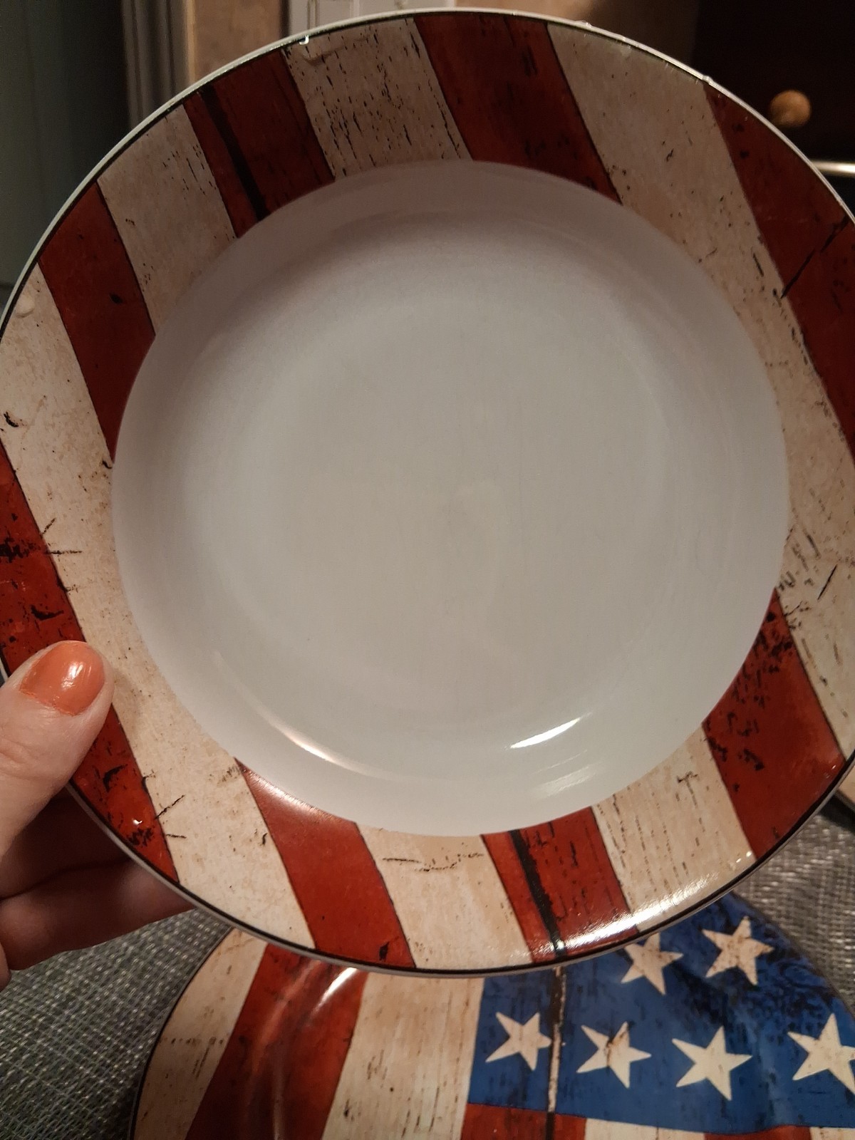 Vtg Warren Kimble Sakura Colonial 16 Pc Stoneware Set 1997 American Flag Euc