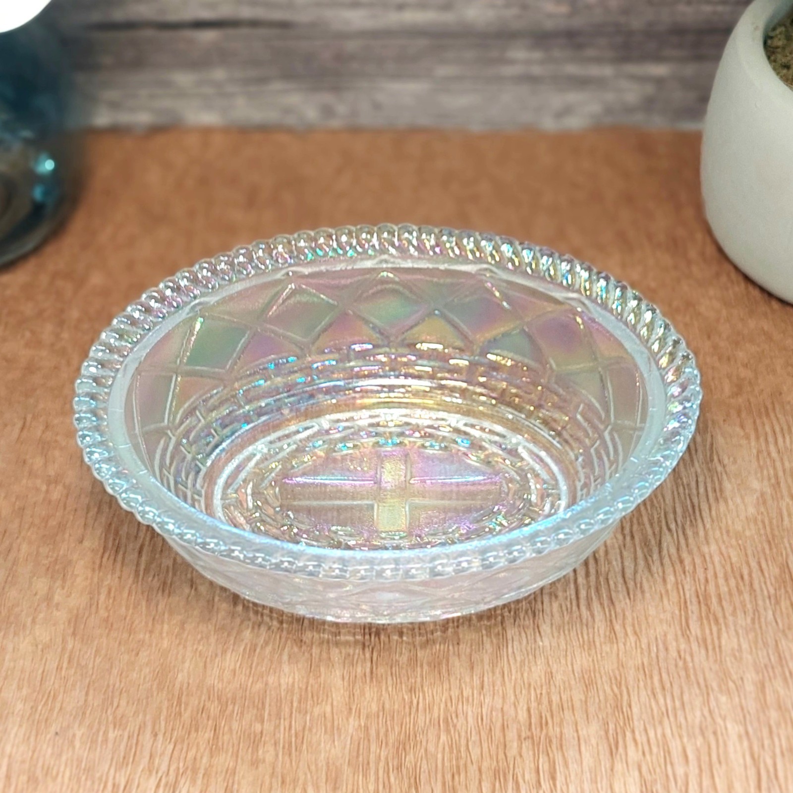 Carnival Glass Hen on Nest Chicken Candy Dish, Depression Style, Vintage Decor