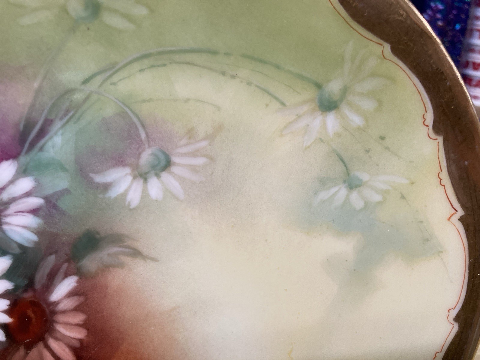 Antique Hand Painted Signed J P Limoges / Pickard China Plate / Dasies
