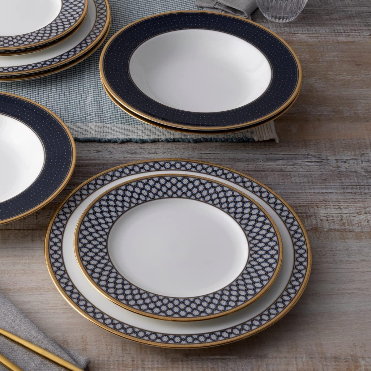 Blueshire 12-Piece Dinnerware Set for 4 – Elegant Dining Experience