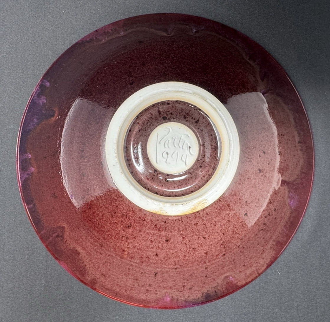 Signed Matthew Patton Orcas Island WA Studio Art Pottery Bowl 11.5″ ~ 1994