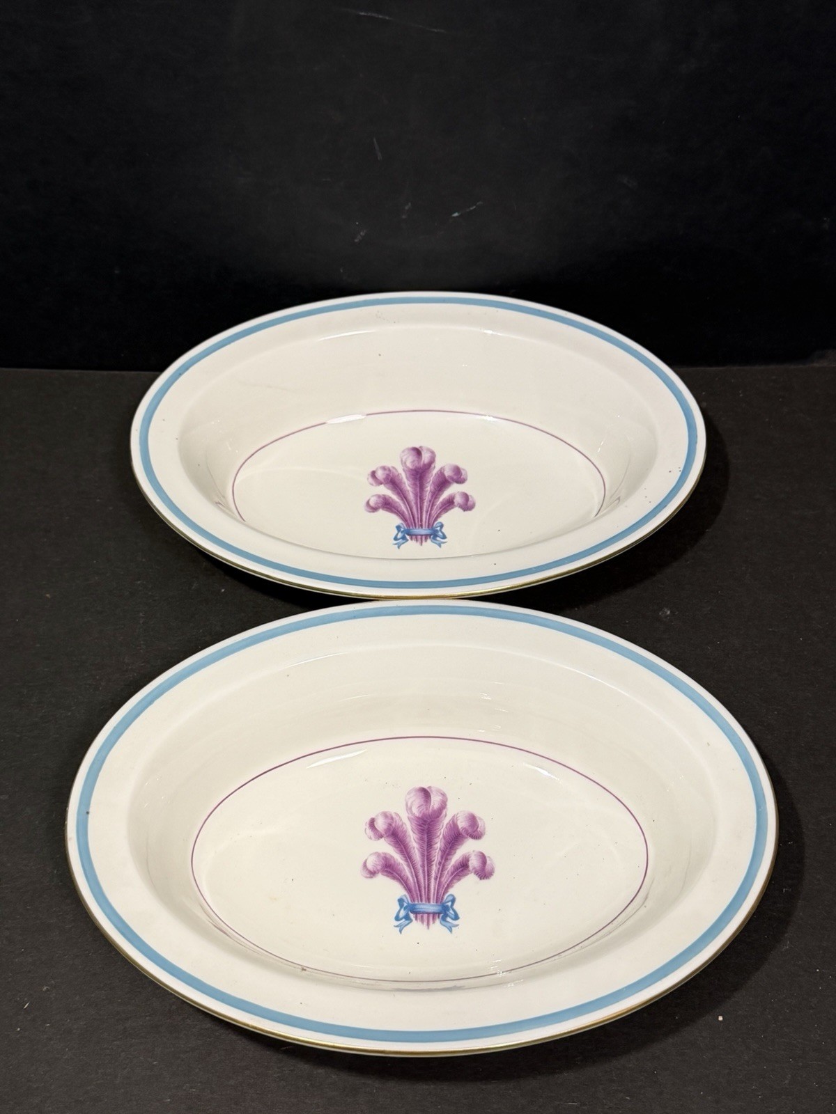 Two Royal Worcester Vegetable Dishes. Florizel Pattern. Prince Of Wales Feathers