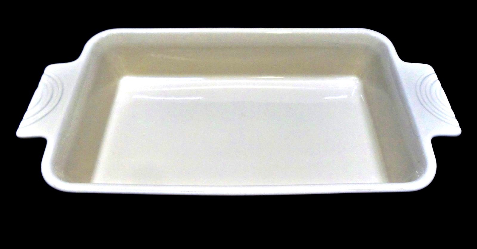 Le Gourmet Chef Cream Rectangle Stoneware Handled Baking Dish 10″ x 7″