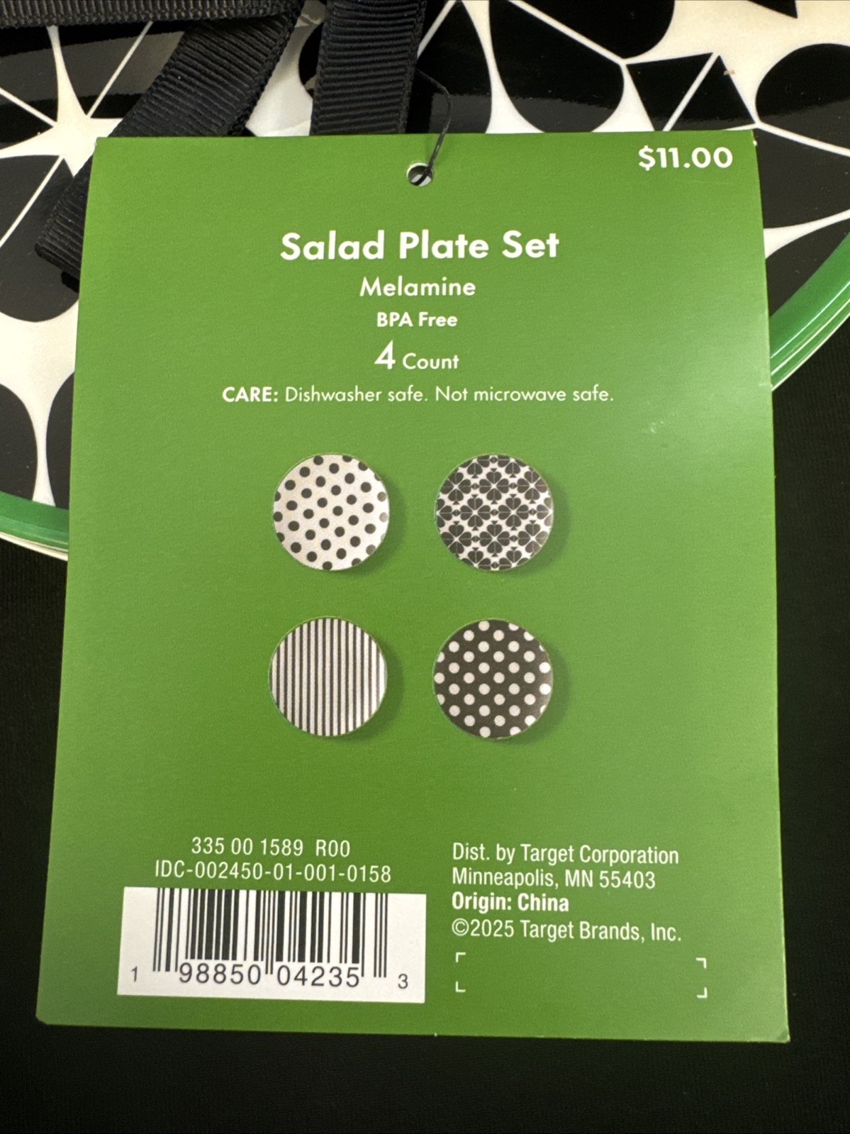 Kate Spade Salad Plate Set of 4 Plates Melamine Home Decor Design FLAWED