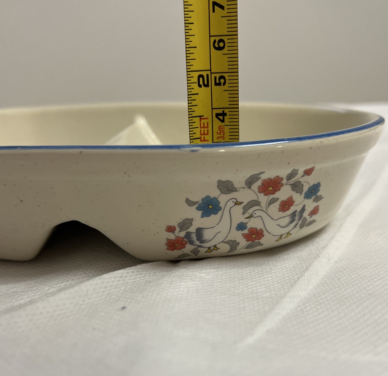 Vintage 80s 90s Divided Geese Split Baking Dish Country Collection CollectorRare