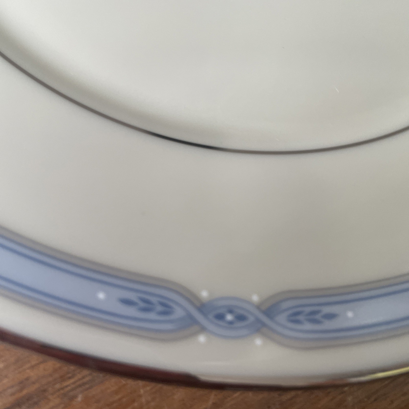 LENOX Courtland Salad Plate Set Of Four Blue Gray Band Platinum Trim 8”USA