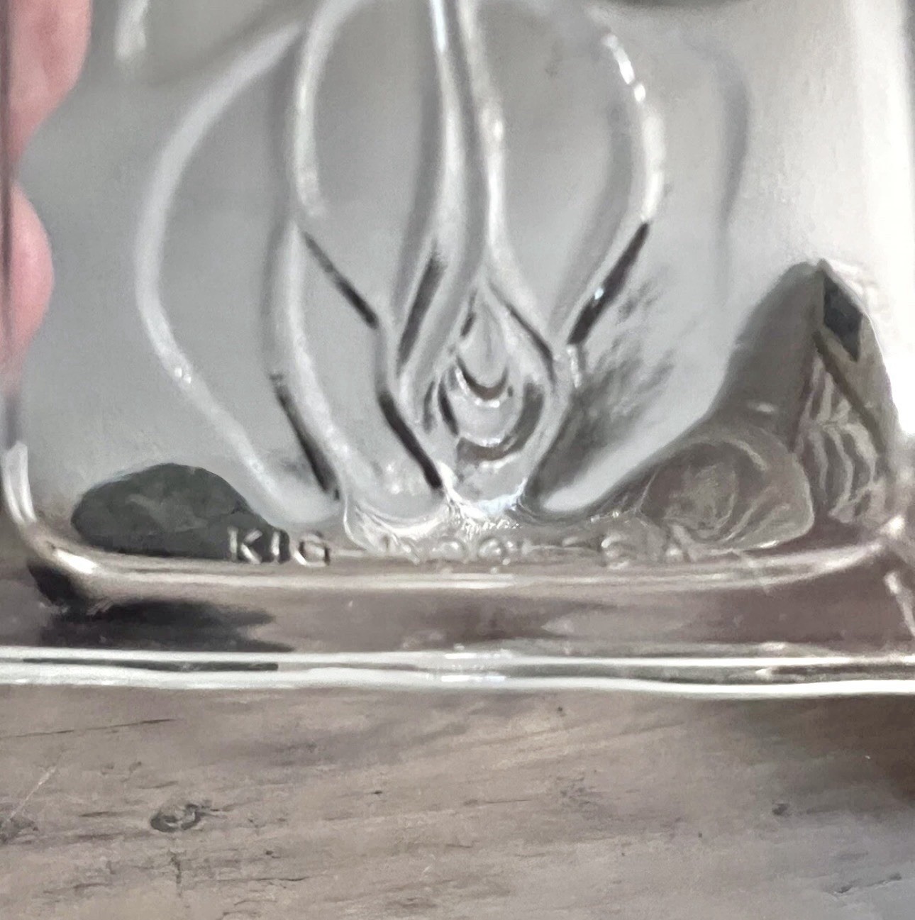 Vintage KIG Indonesia Rose Pattern Clear Glass Bowls 7” Set of 2