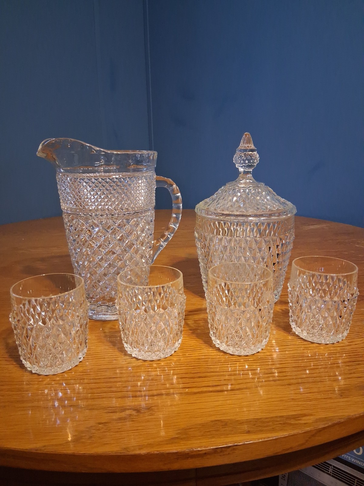Vintage Anchor Hocking Wexford Ice Tea And Lemonade 6pc Set