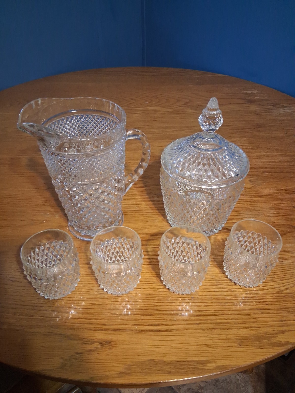 Vintage Anchor Hocking Wexford Ice Tea And Lemonade 6pc Set