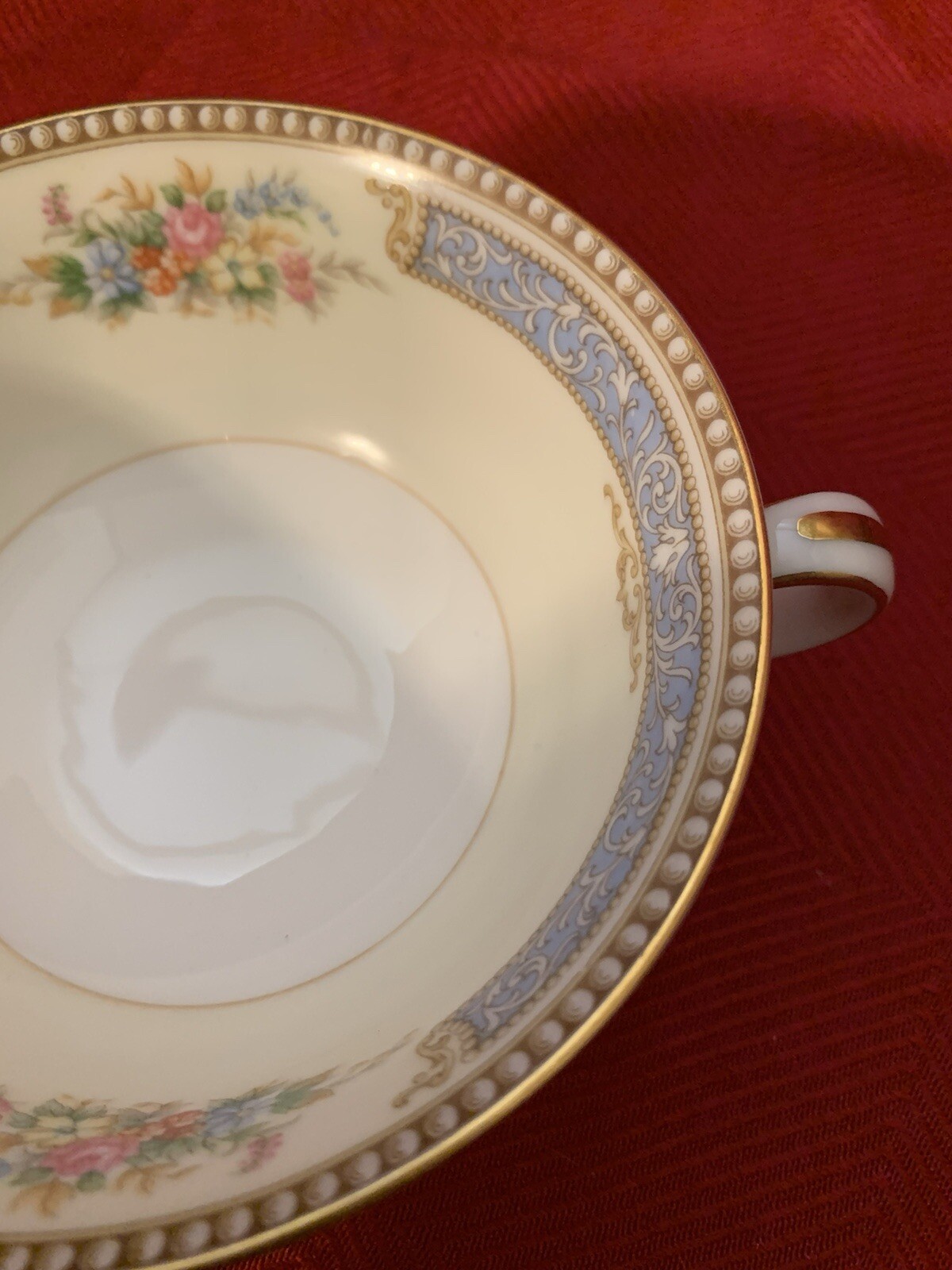 Noritake Troyon Cream Soup Bowls in Bone China Floral w/Gold Trim Quantity Avail