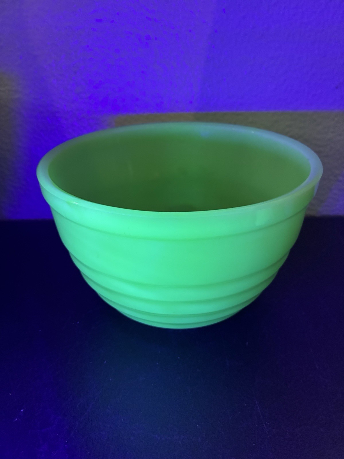 Jeannette Glass Concentric Circle Mixing Bowl Set Jadeite Green 5 7 & 9” Uranium