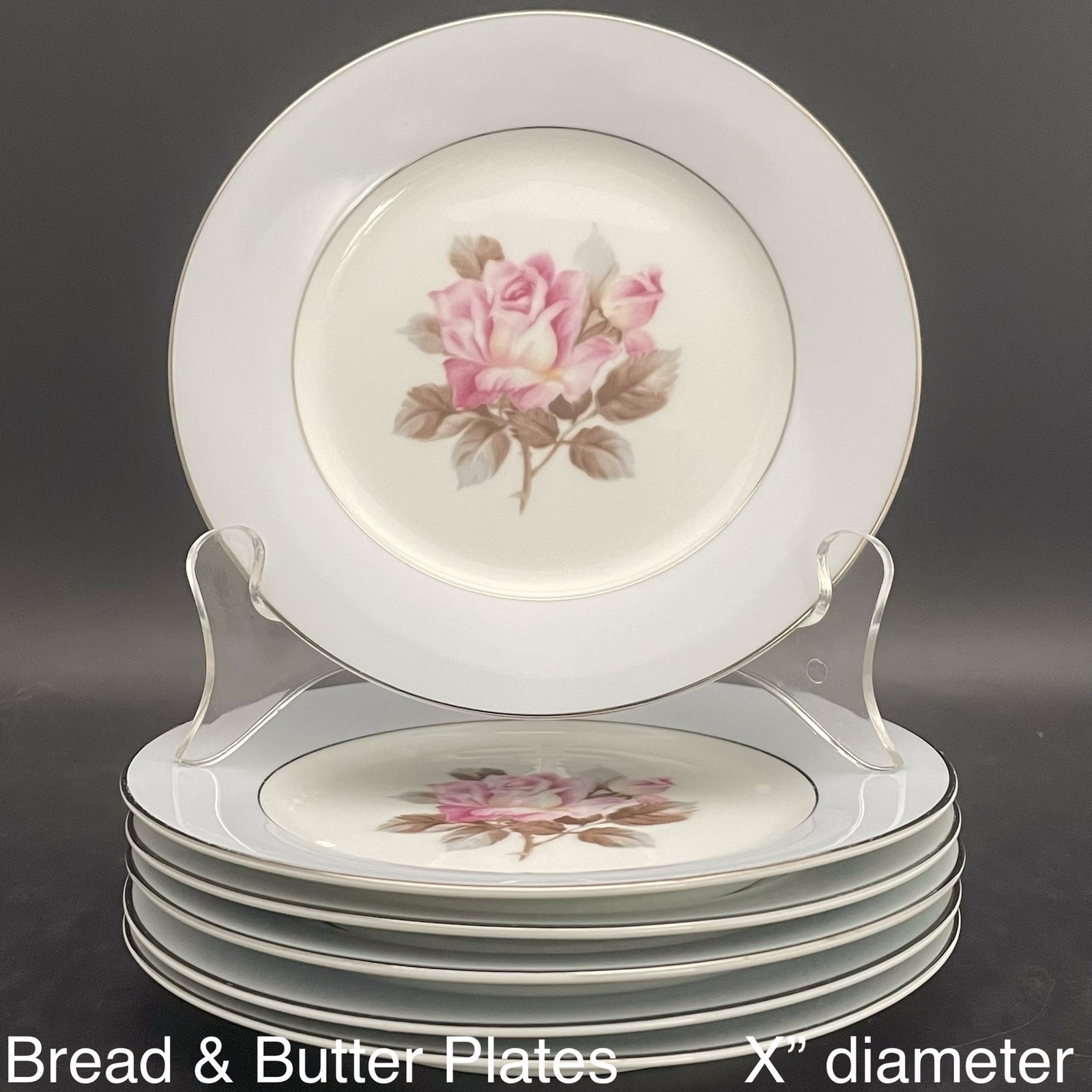 Noritake Nippon Toki Kaisha 1584 Rose Blue Platinum 46pc Dinnerware for 6 c1947