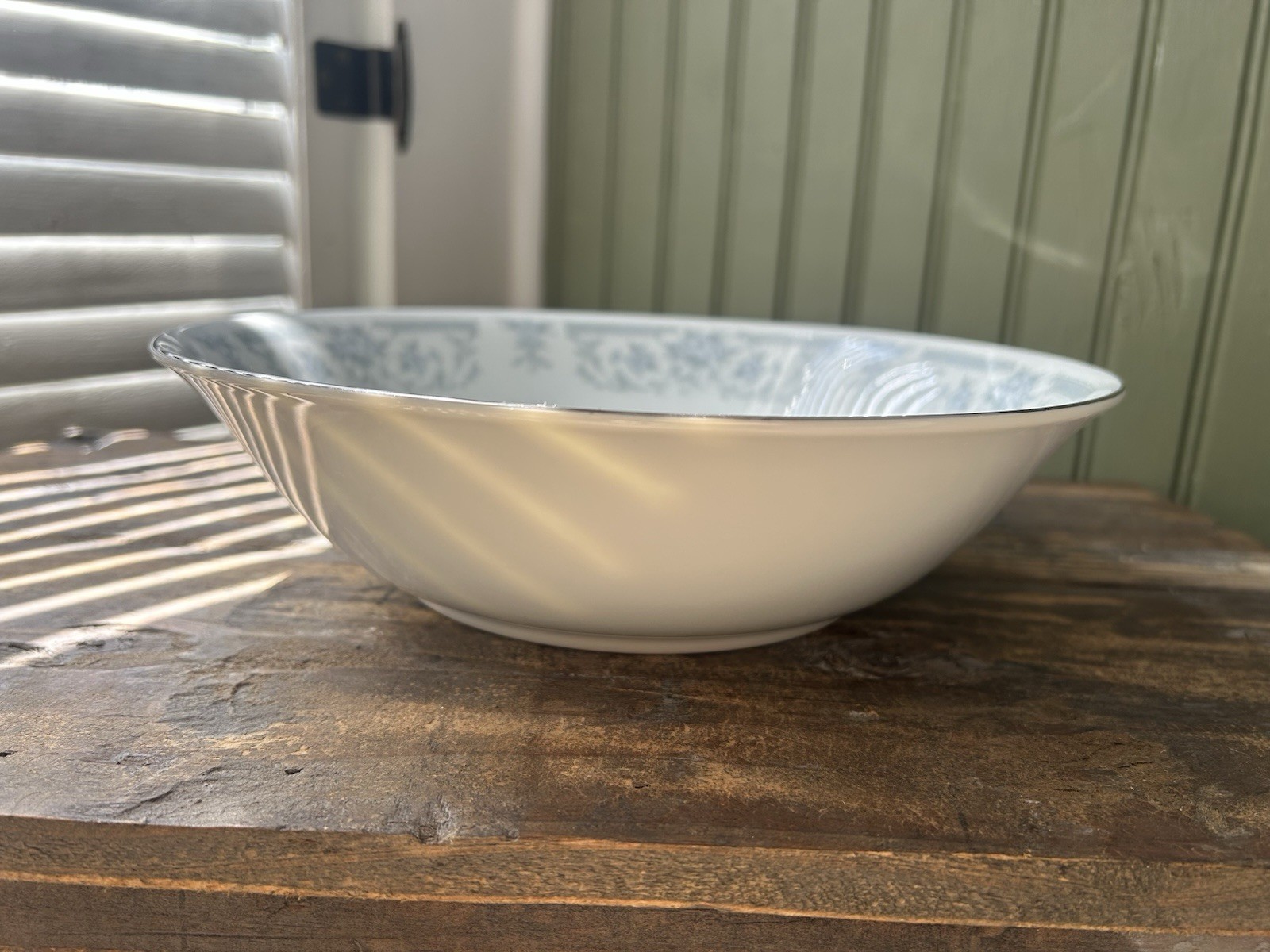 Sheffield “Blue Whisper” porcelain fine china oval platter And Bowl