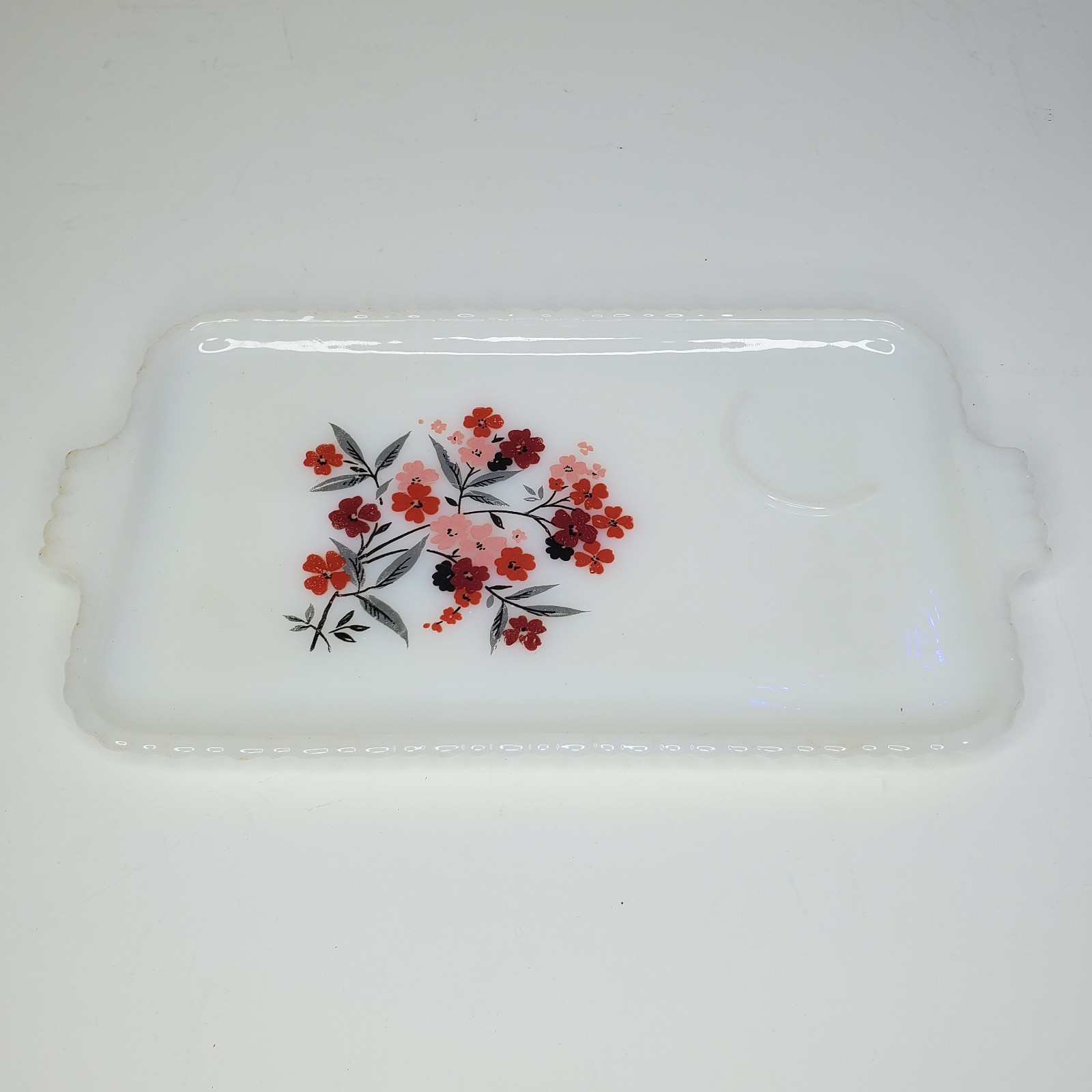Vintage Anchor Hocking Lot Of 4 Snack Set Party Milk Glass Hostess Primrose MCM