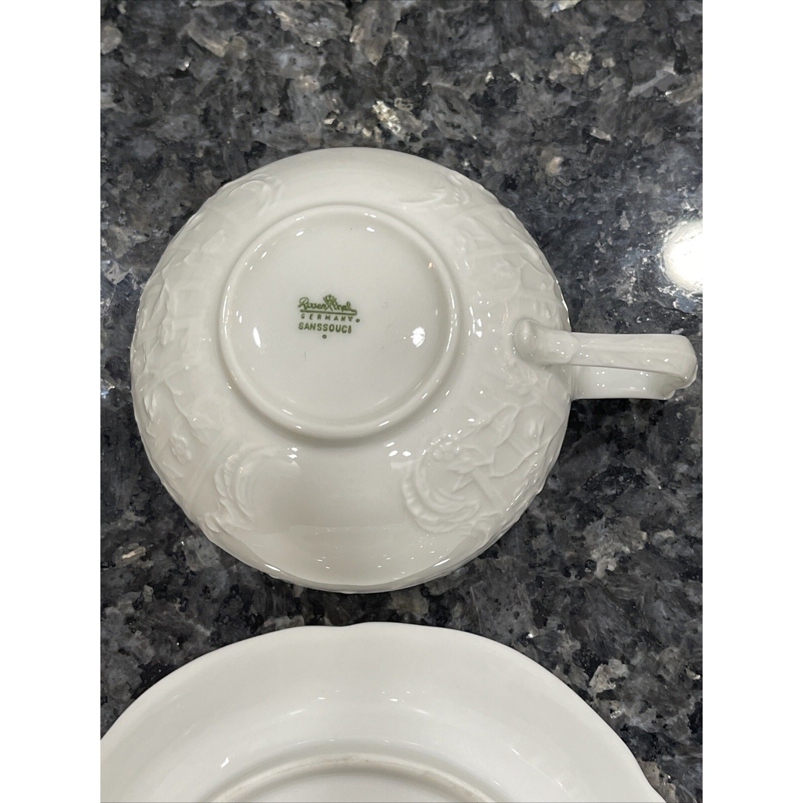 Germany Rosenthal Sanssouci Continental White China Flat Low Cup & Saucer Set