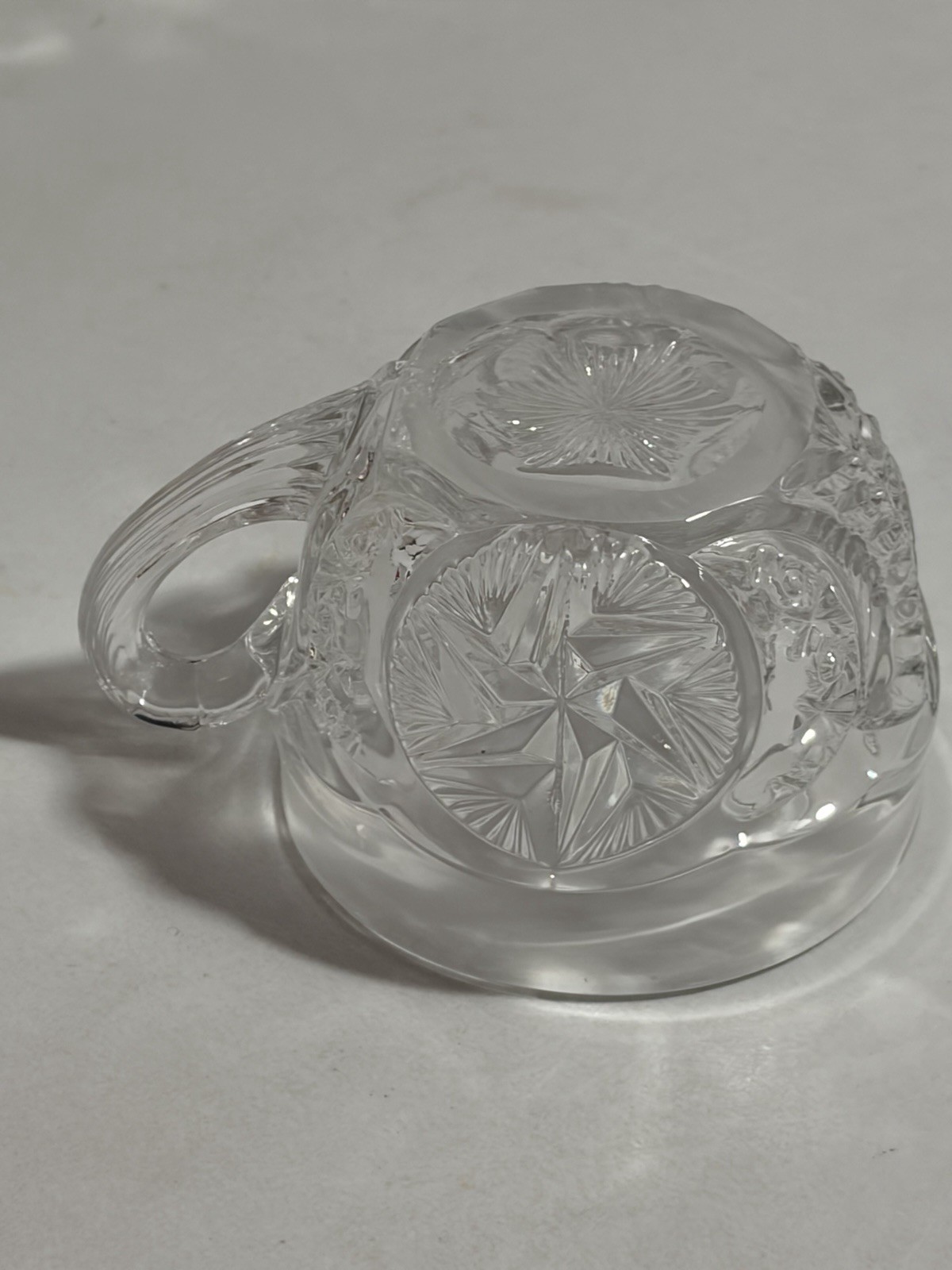 Vtg Rare Pattern Glass Pres Cut Punch Bowl Set LE Smith Stars Feather Horseshoe?