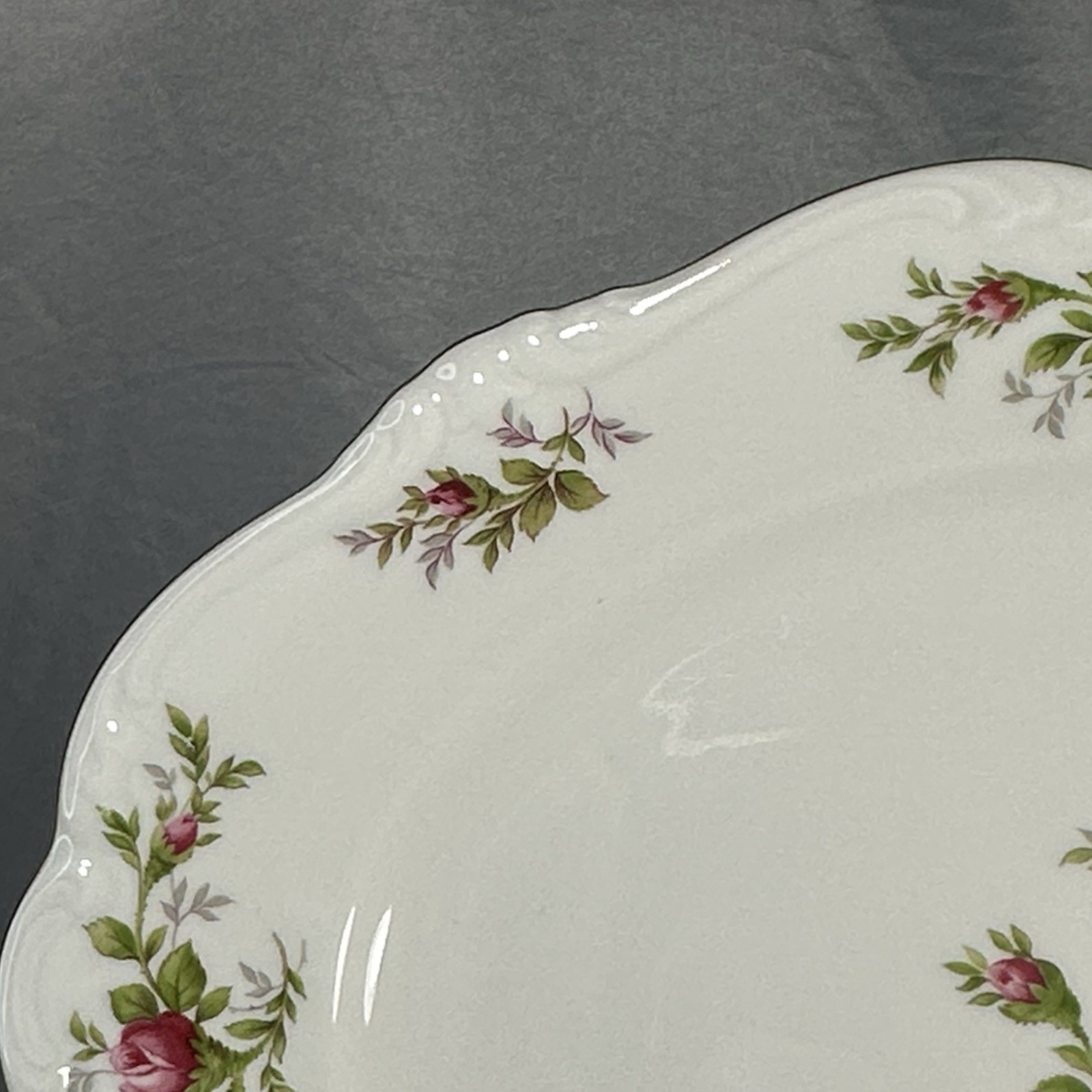 Johann Haviland Moss Rose Large Serving Platter 15”L Gold Trim Bavaria 1970’s