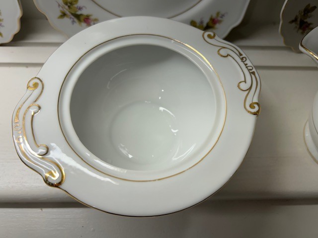 Fine China Royal Rose Set Of 94 Gold Trim Pink Rose Japan