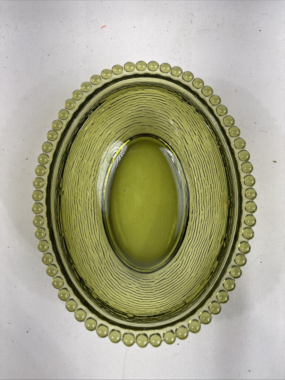 Vintage Indiana Glass Olive Green Hen on a Nest 7″ Bottom Only READ