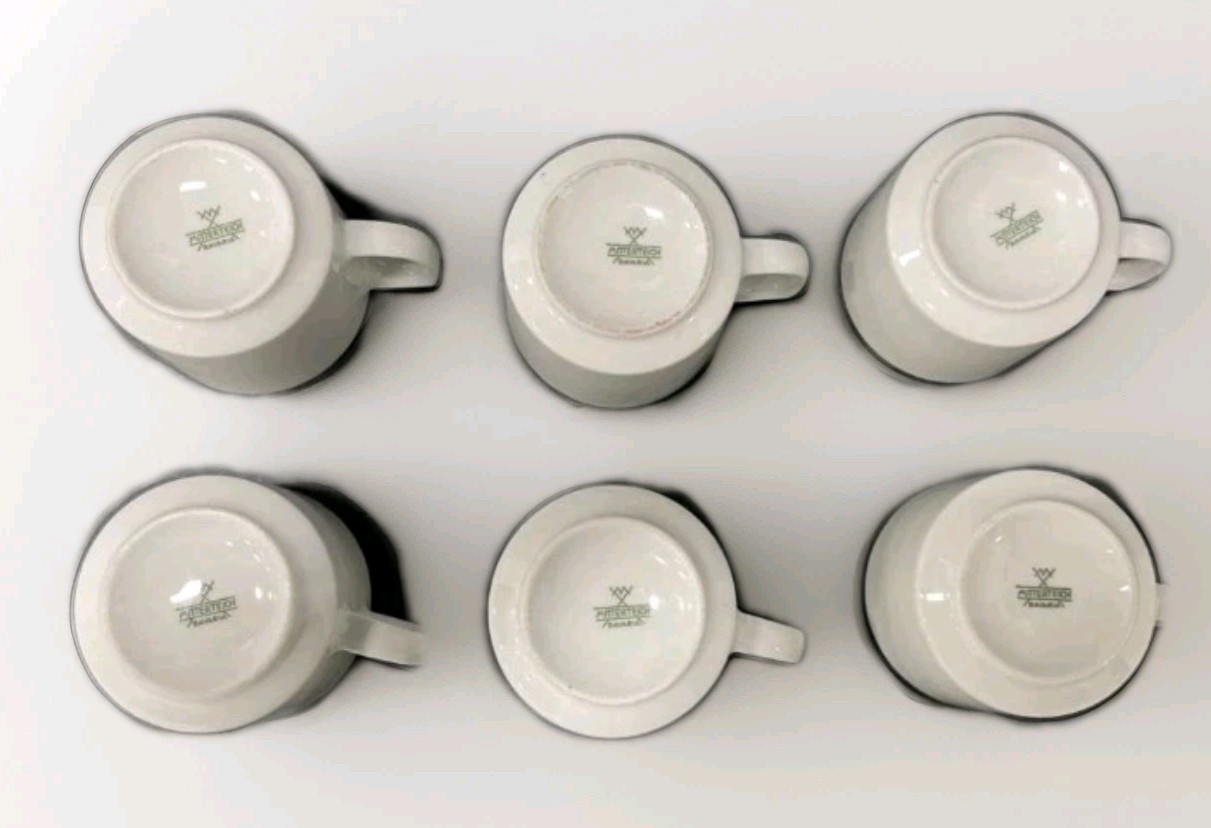 Mitterteich White Porcelain Coffee Pot And 6 Cups