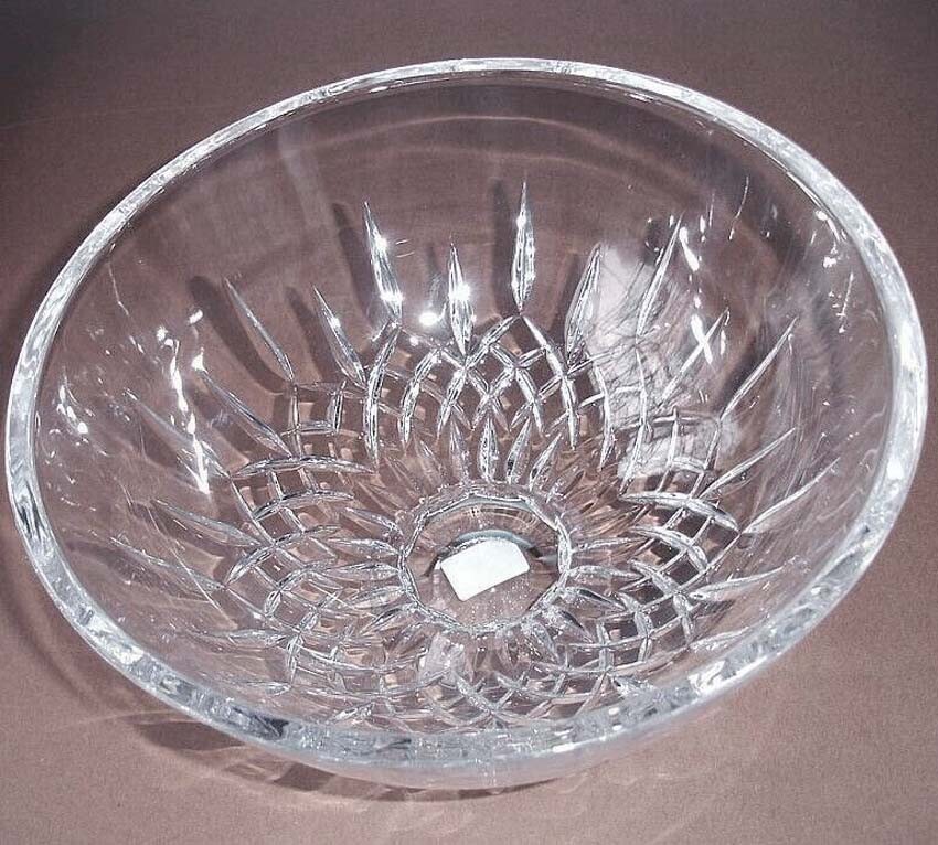 New Vera Wang Fidelity Footed 10″ Crystal Bowl Vertical Cuts Wedgwood Germany