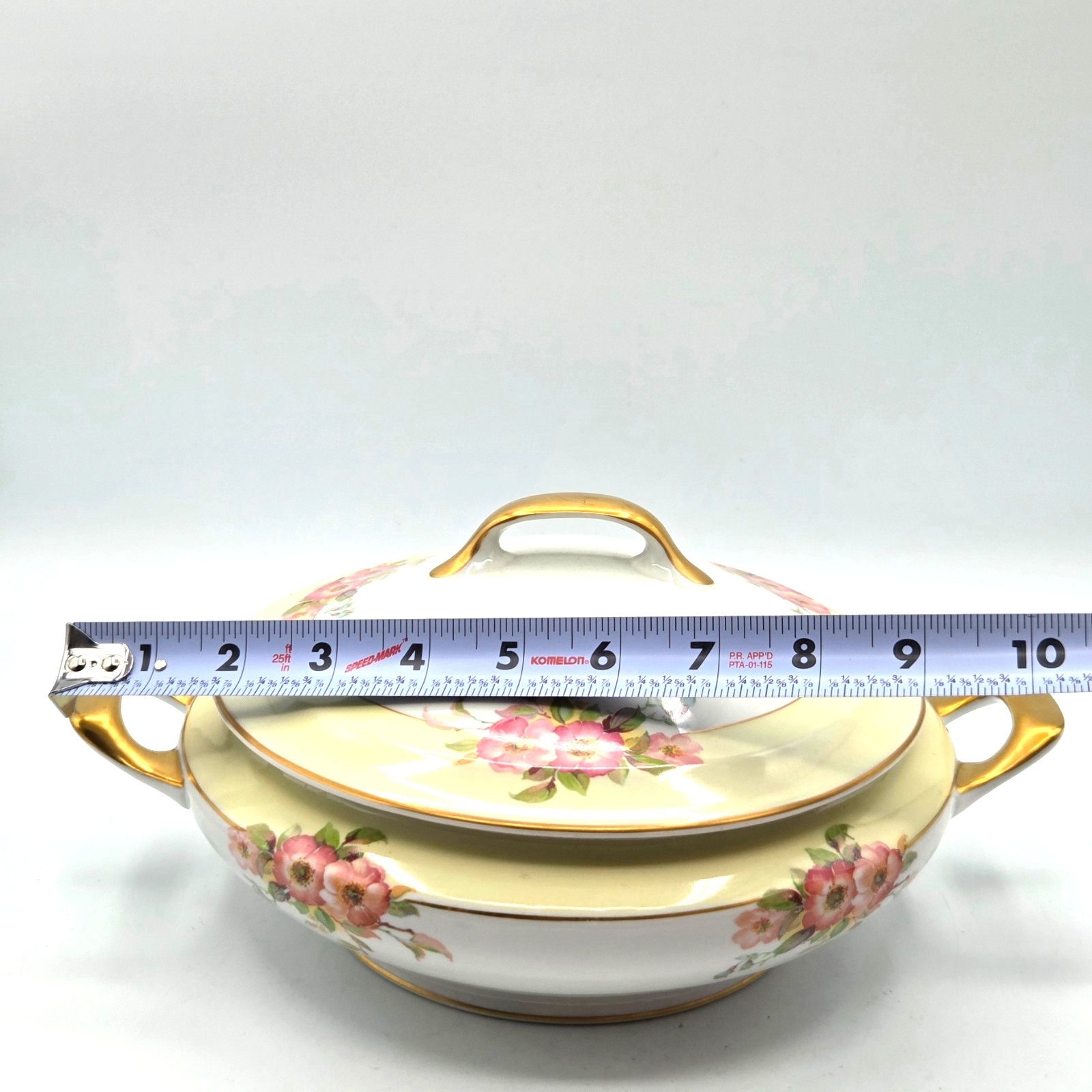 Jackson China Floral Covered Casserole Dish with Lid Gold Rim VINTAGE